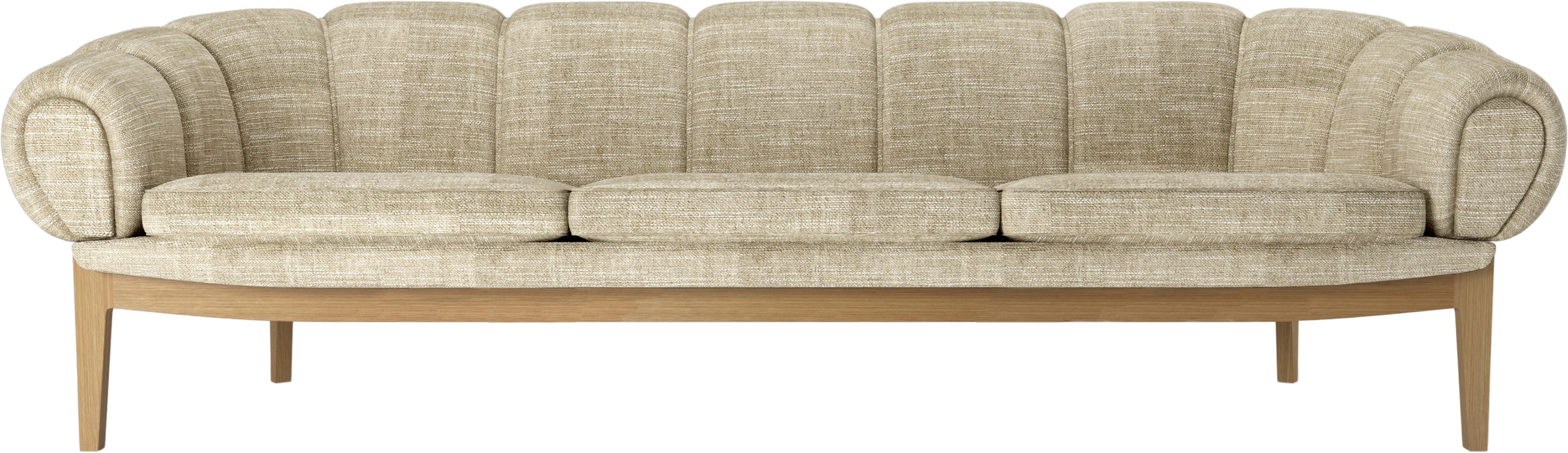 3-seater CROISSANT sofa upholstered with an oak base