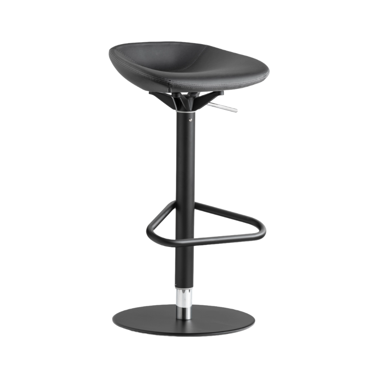 Swivel Bar Stool PALM upholstered with a black base