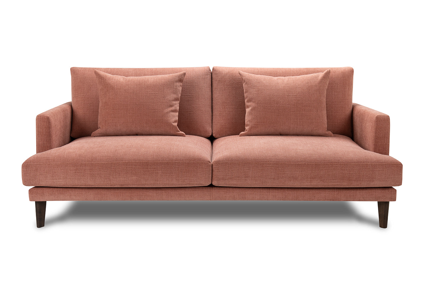 Sofa PARADISE gestoffeerd met een eiken basis
