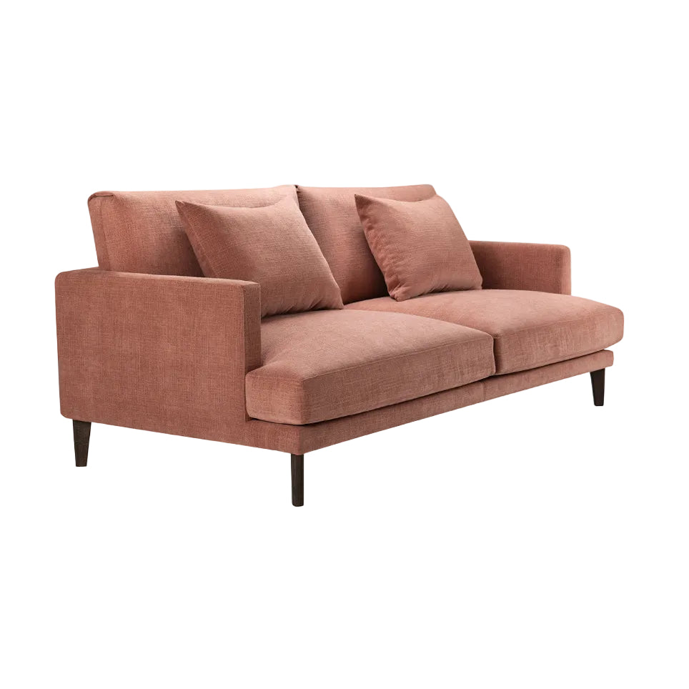 Sofa PARADISE gestoffeerd met een eiken basis