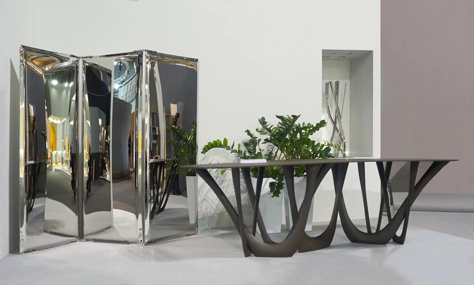 Parawan SONAR MIRROR gradient szafir Zieta Studio Eye on Design