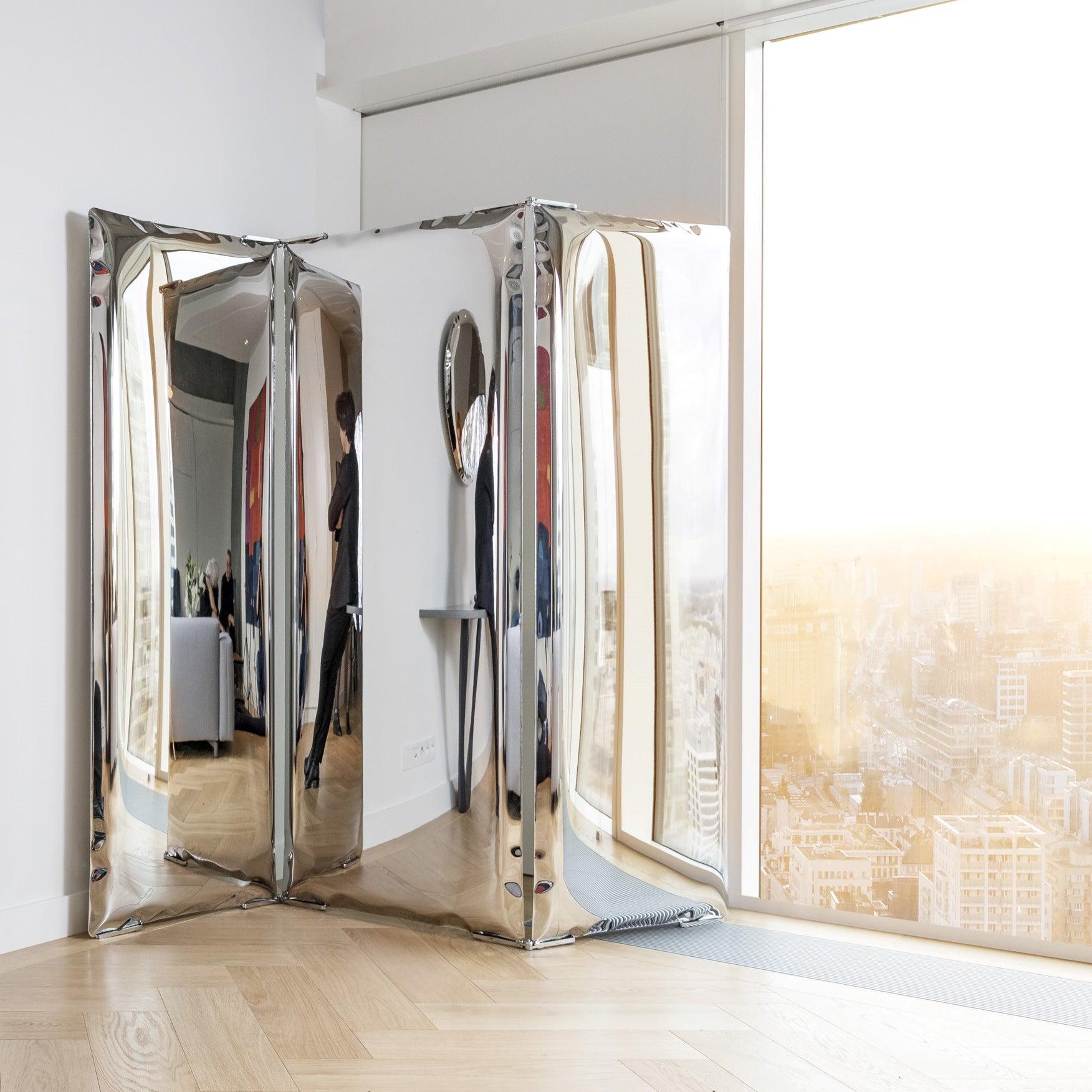 Parawan SONAR MIRROR inox Zieta Studio Eye on Design