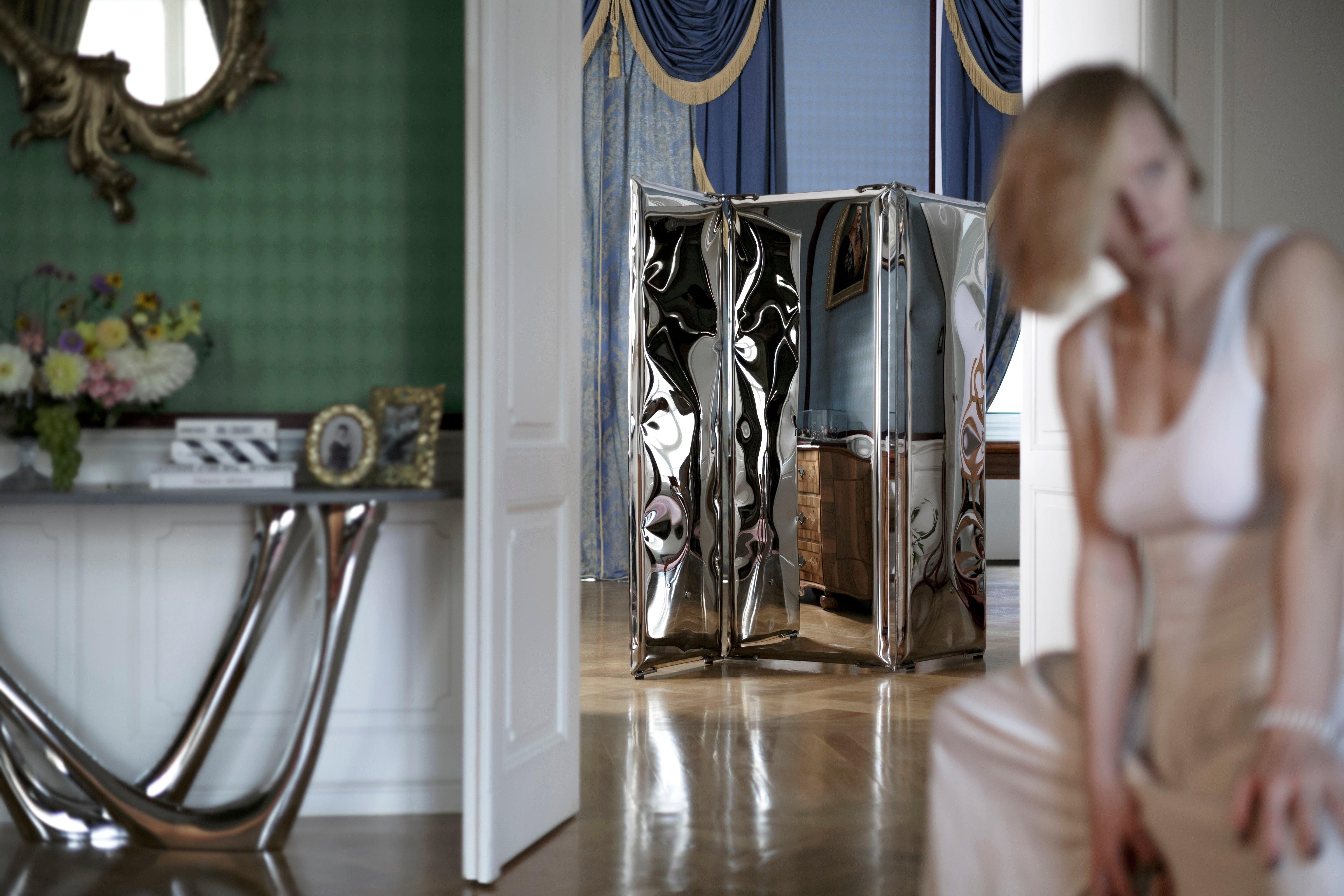 Parawan SONAR MIRROR inox Zieta Studio Eye on Design