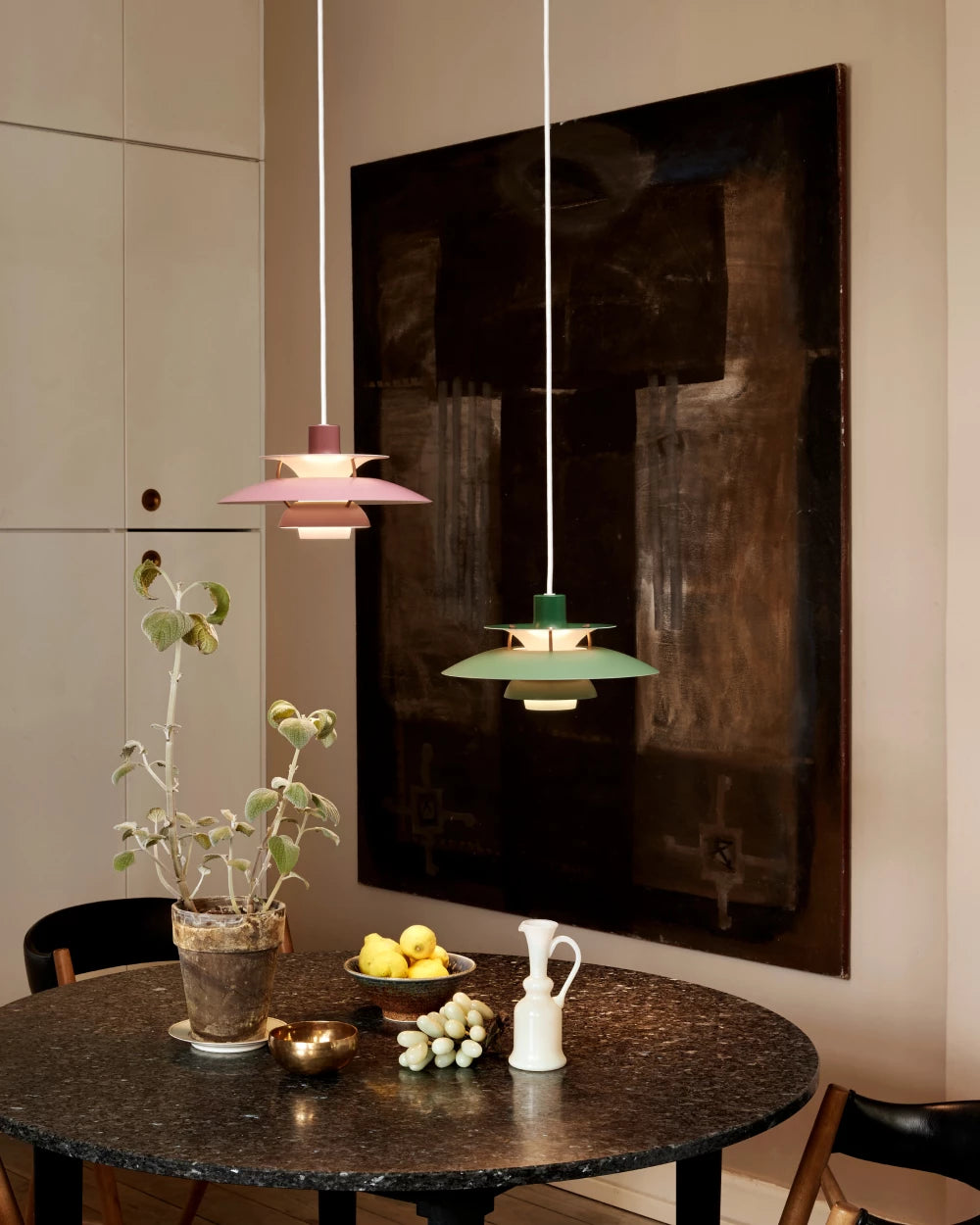 PH 5 pendant lamp in shades of pink