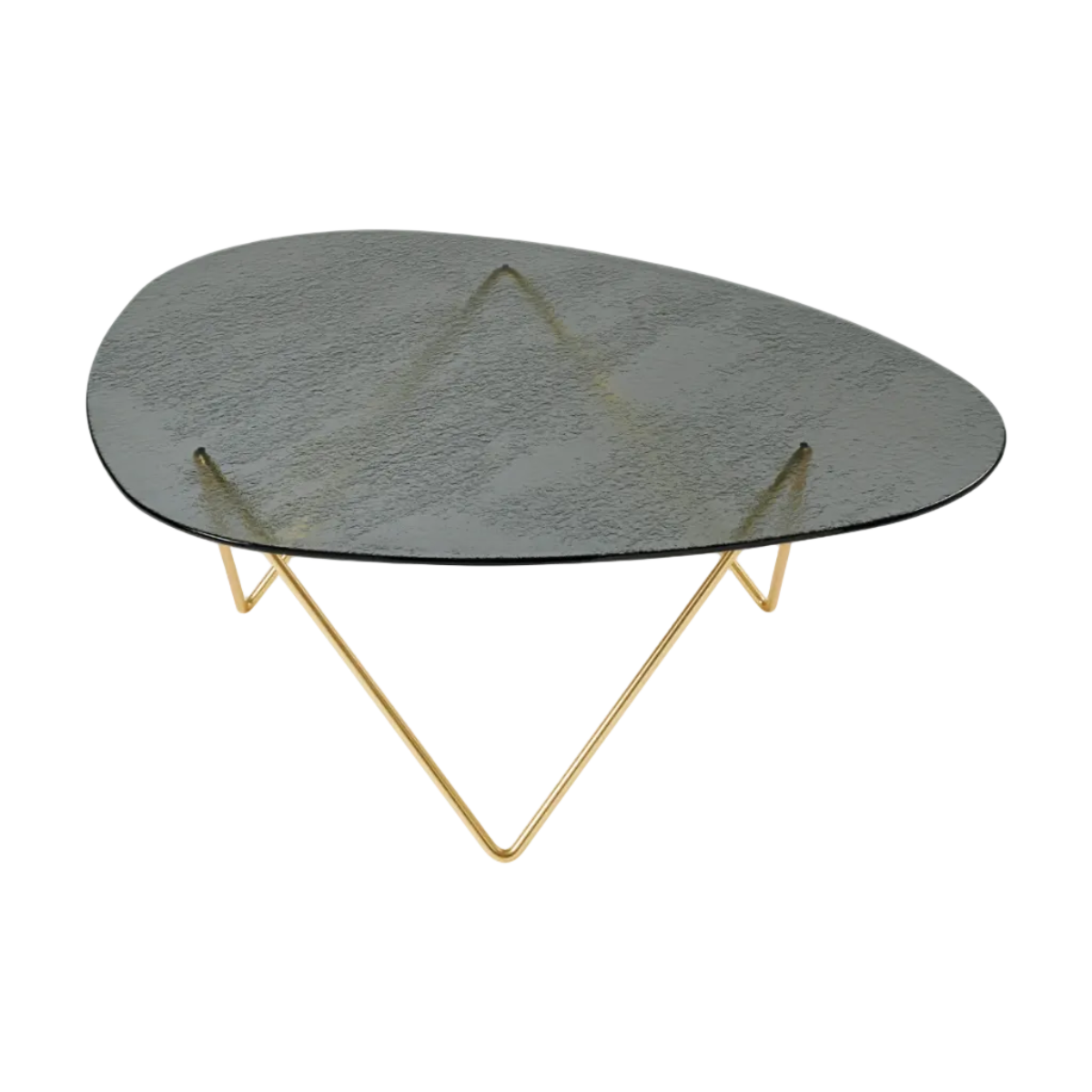 PEDRERA Coffee Table with Smoked Glass and Brass Base