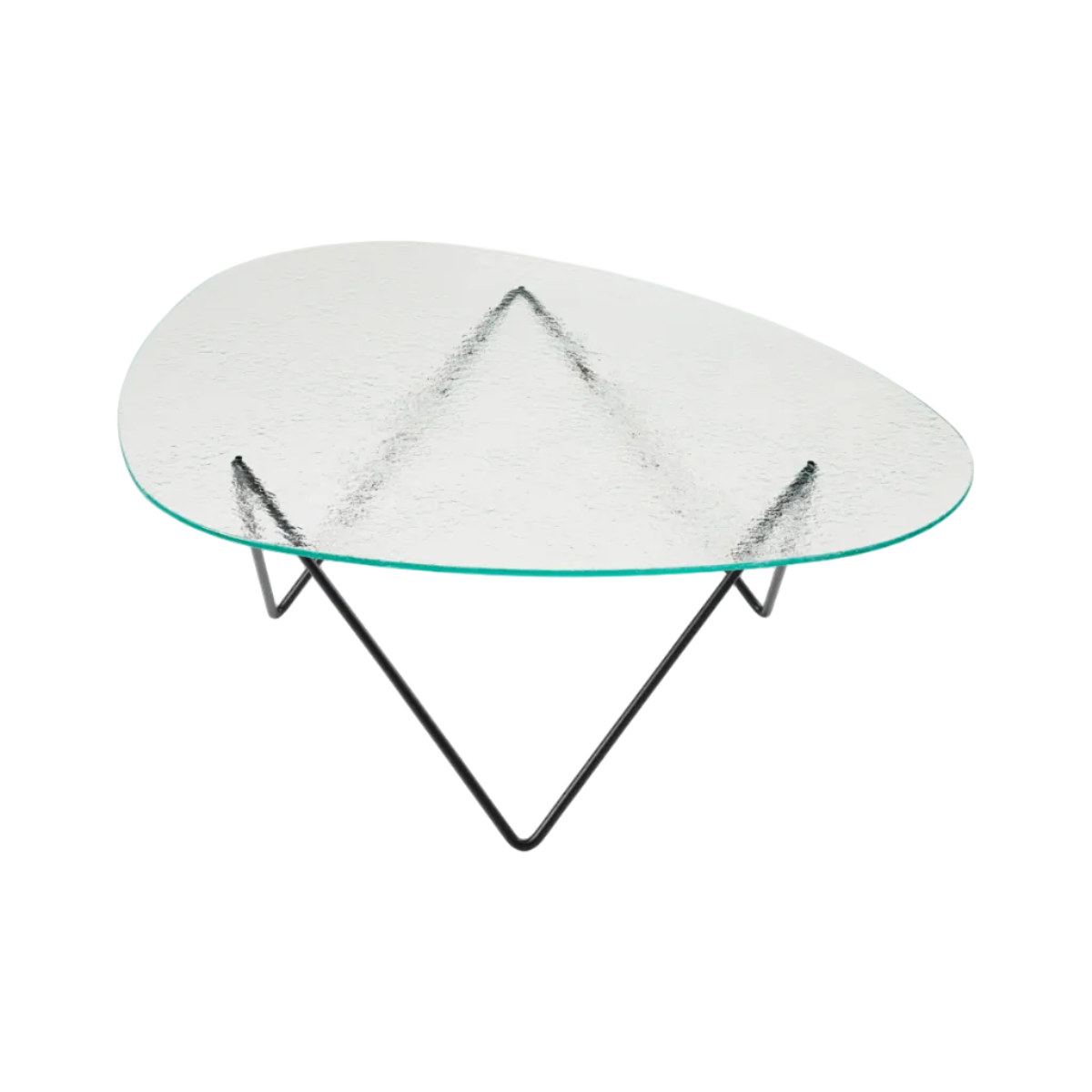 Salontafel PEDRERA transparant glas met zwarte basis
