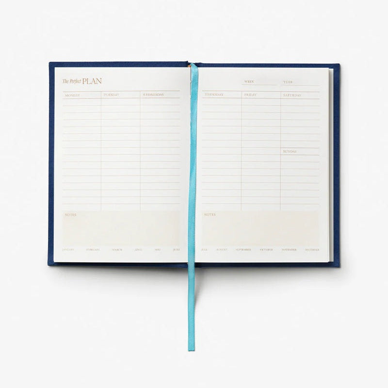 Weekly Planner THE PERFECT PLAN navy blue with blue