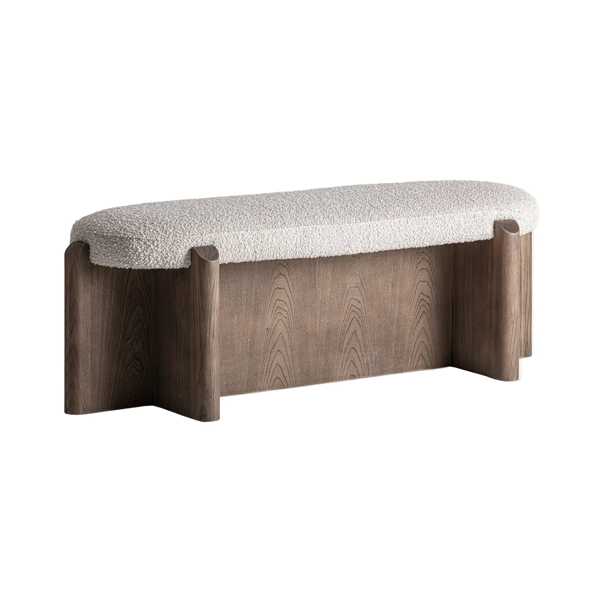 Bank JACQUARD aus Weidenholz mit beigem Sitzkissen