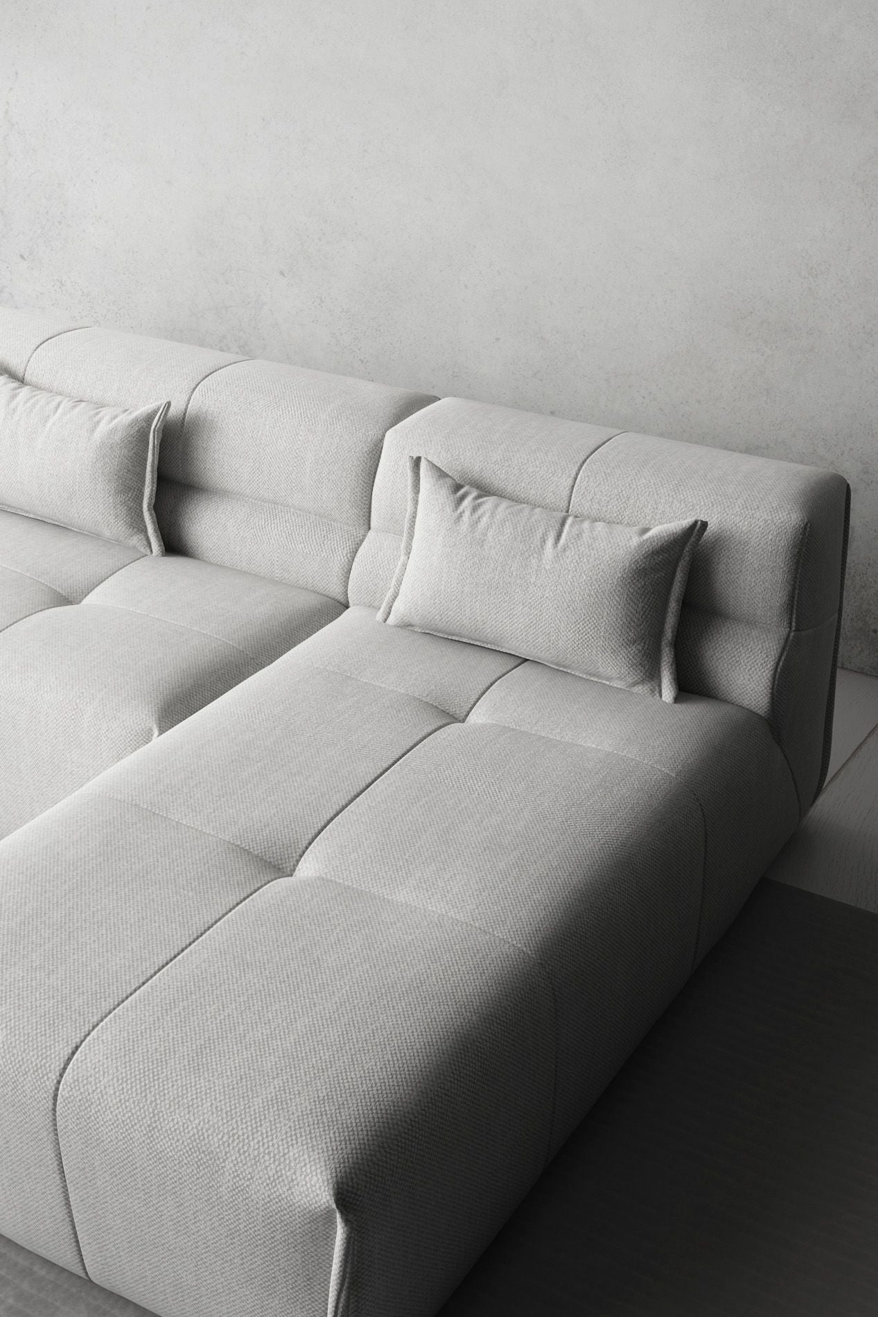 Modularer 5-Sitzer-Ecksofa links PIERO gepolstert