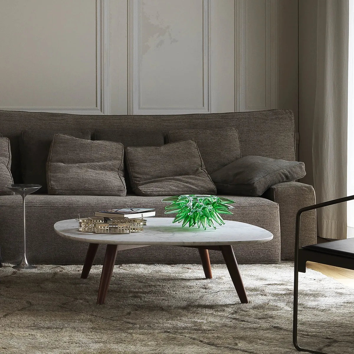 PINO Schale grün geblasenes Glas