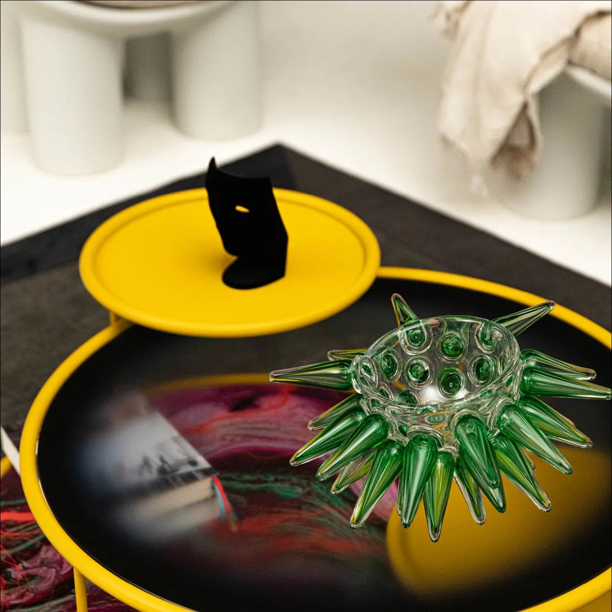 PINO Schale grün geblasenes Glas