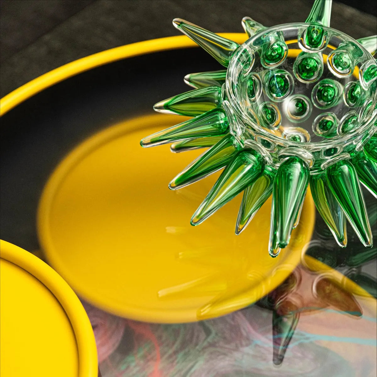 PINO Schale grün geblasenes Glas