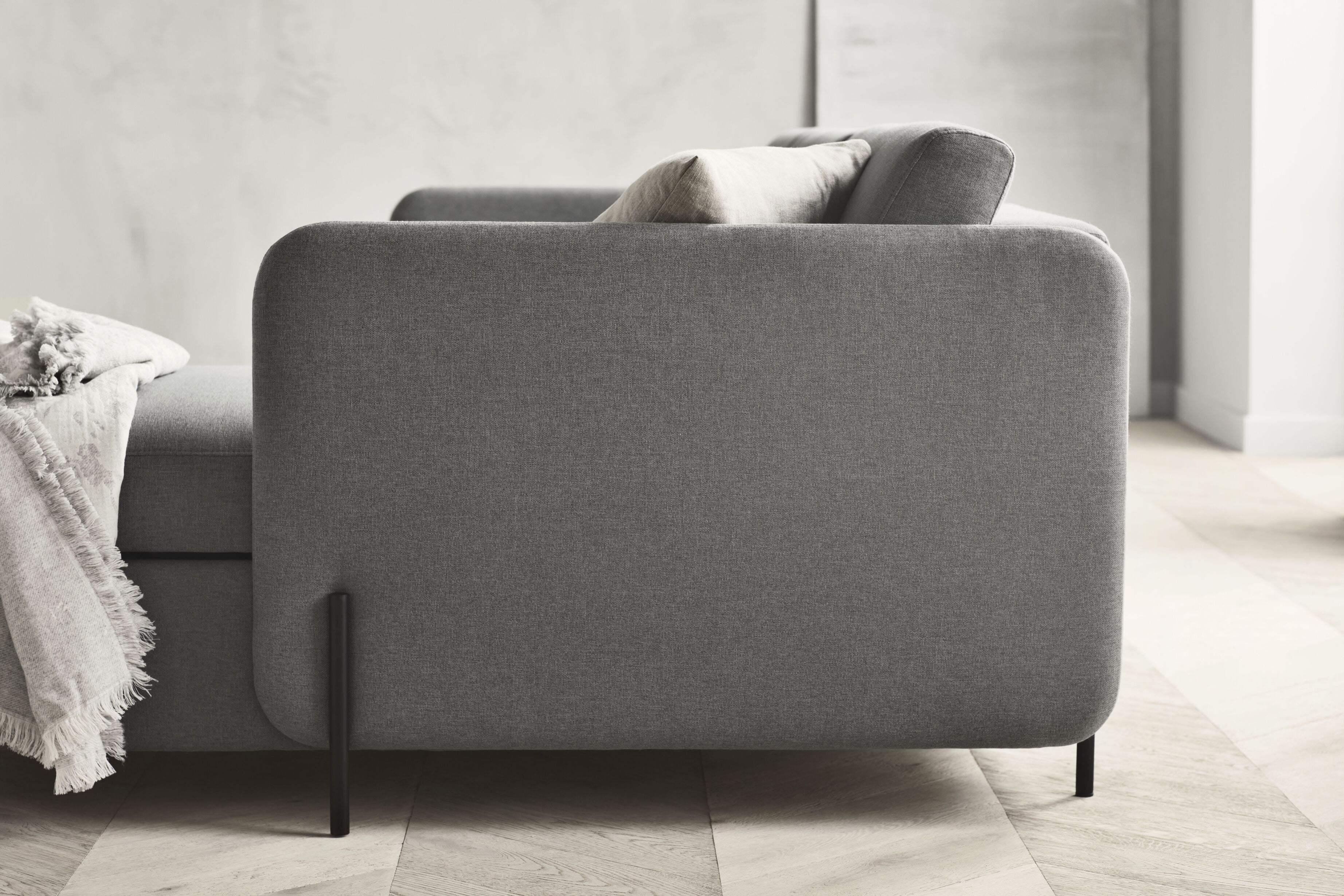 Sofa uitklapbaar 3-zits PIRA zwarte stalen basis