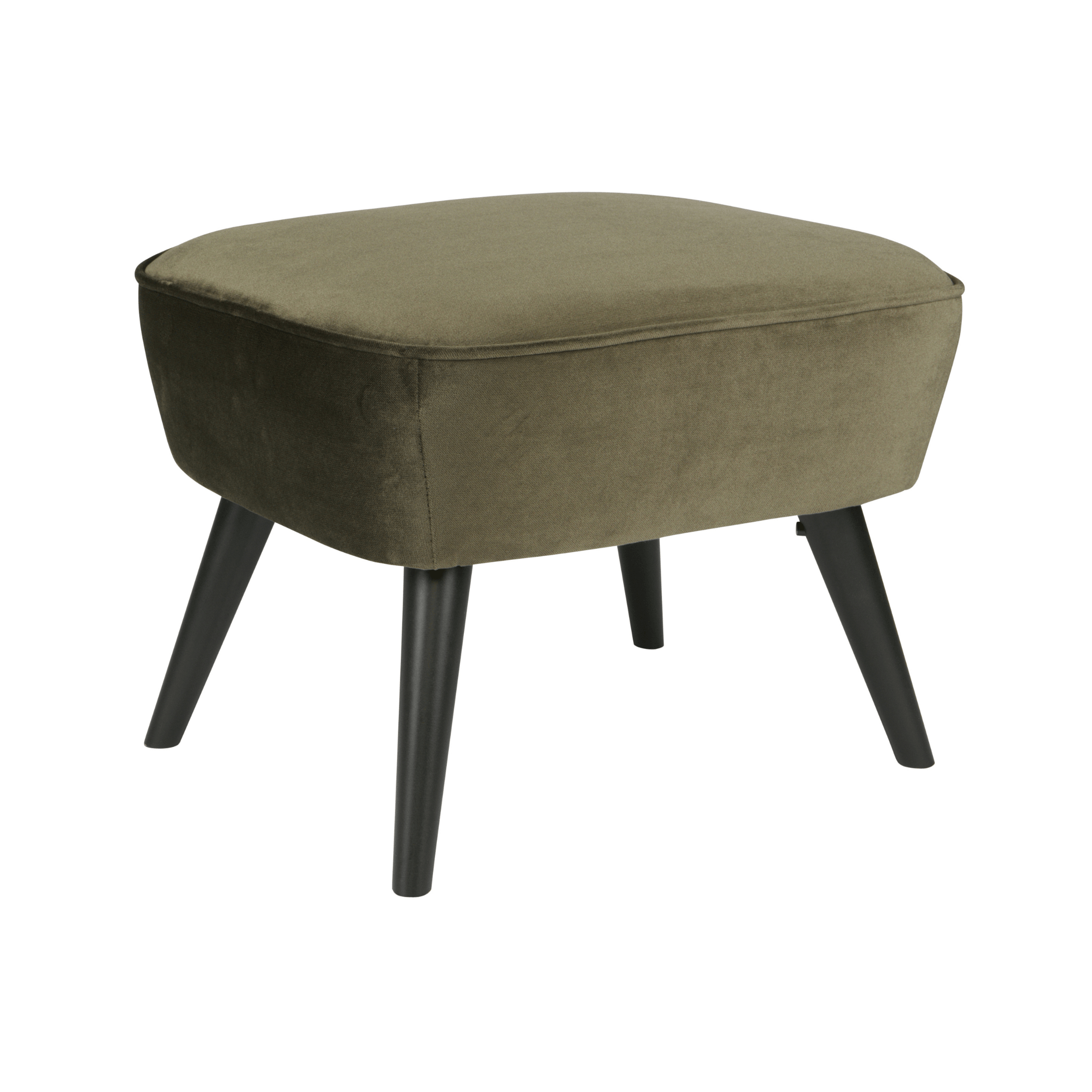 Podnóżek aksamitny SARA oliwkowy zielony Woood Eye on Design