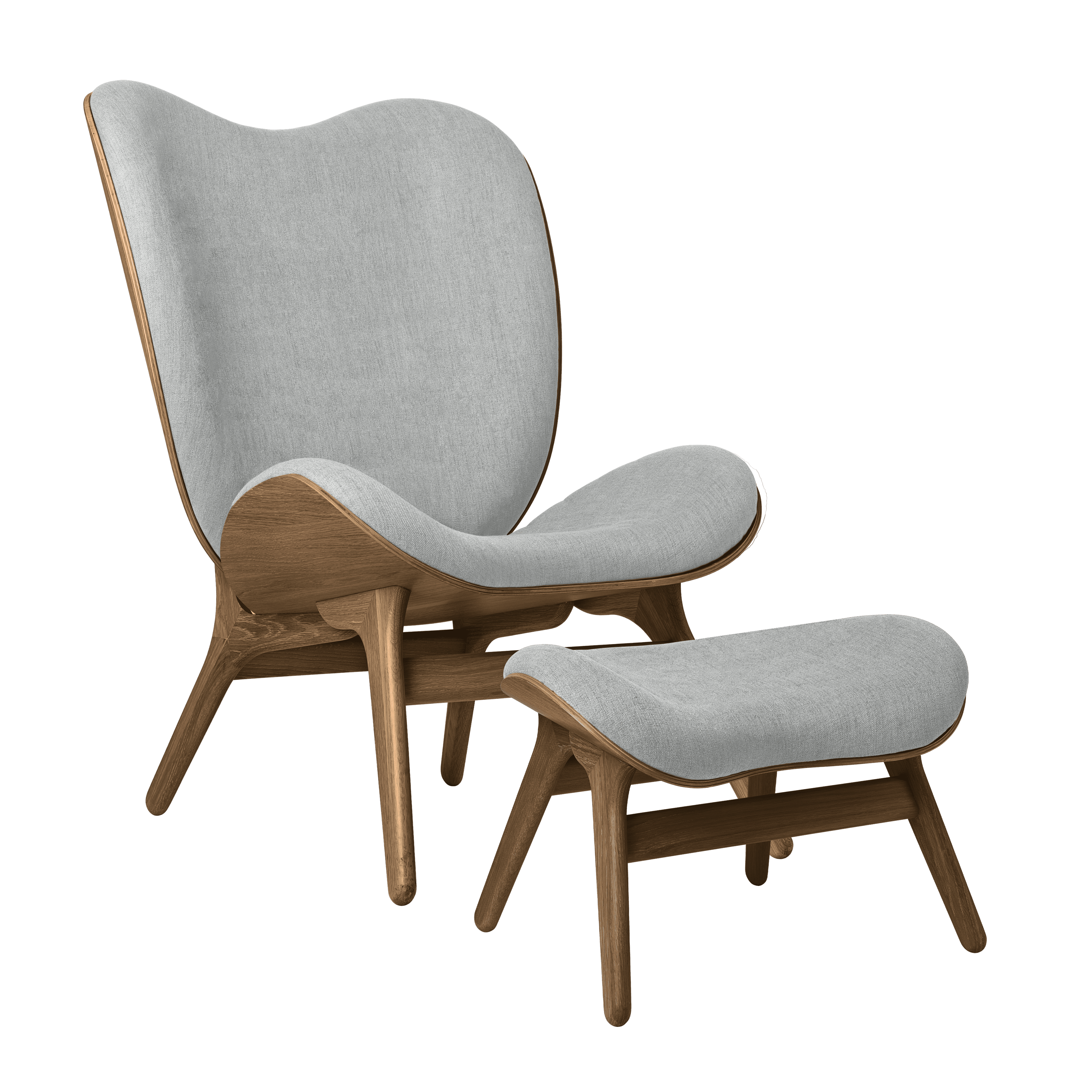 Podnóżek CONVERSATION PIECE baby blue z ciemno dębową podstawą UMAGE Eye on Design