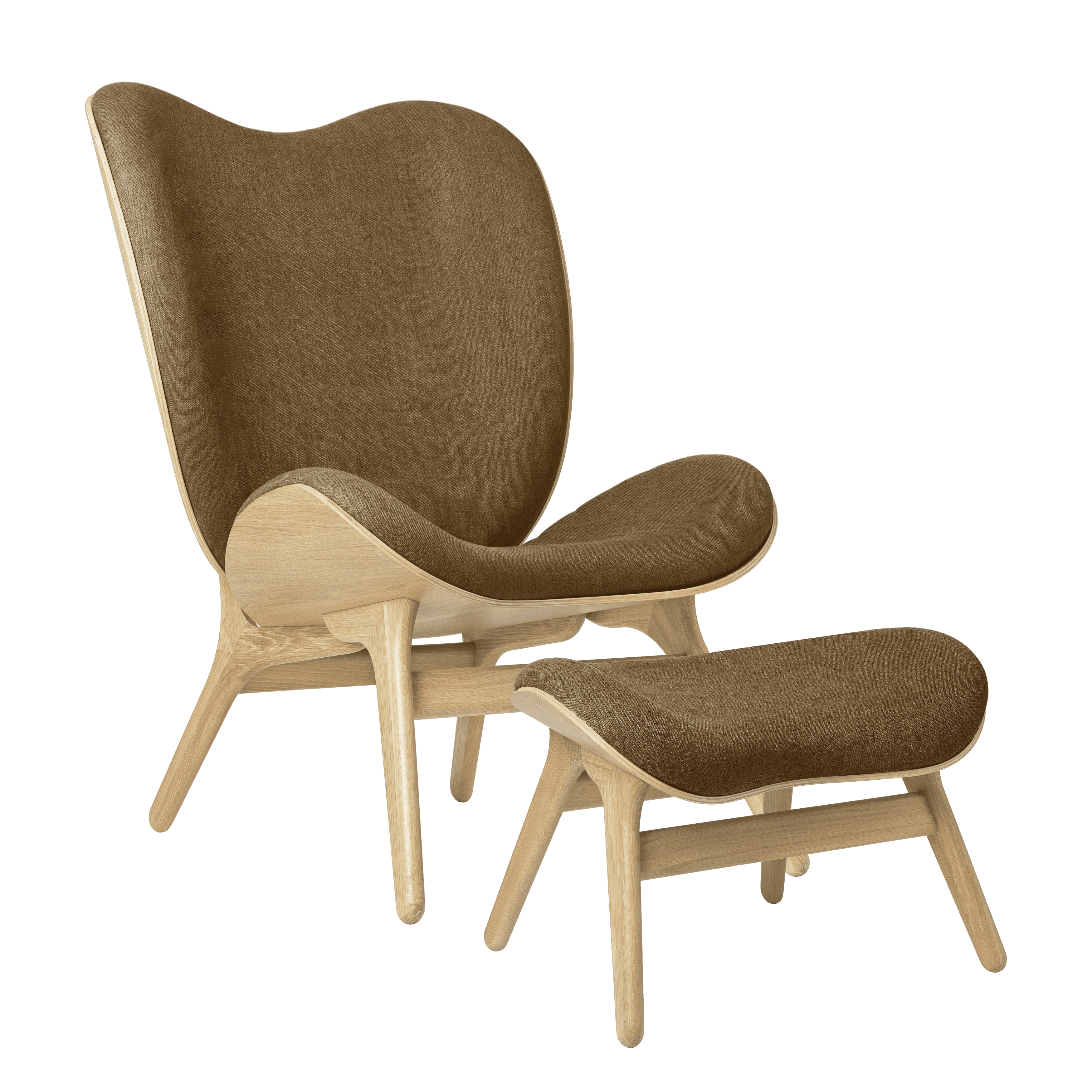 Podnóżek CONVERSATION PIECE karmelowy z dębową podstawą UMAGE Eye on Design