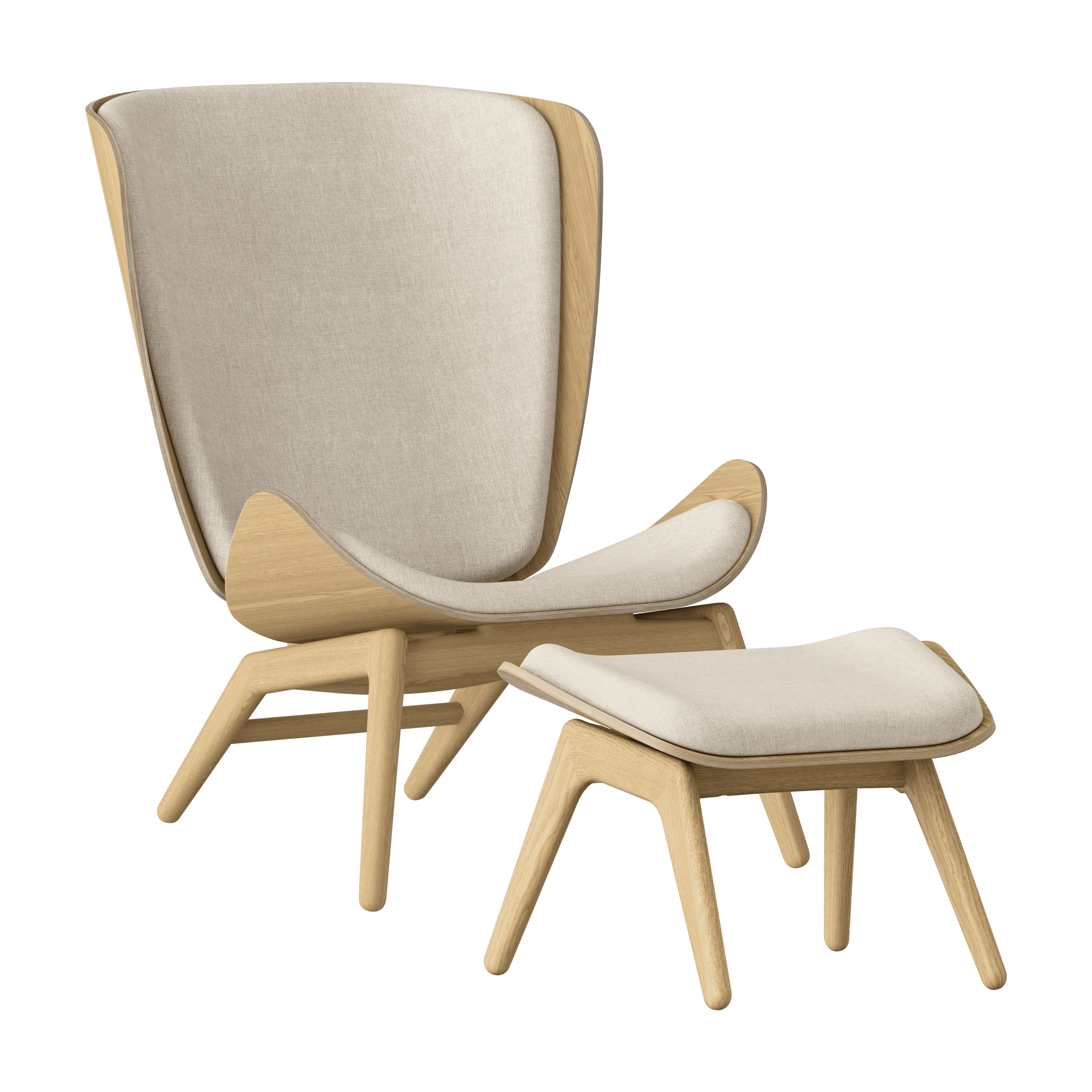 Podnóżek READER beżowy z dębową podstawą UMAGE Eye on Design