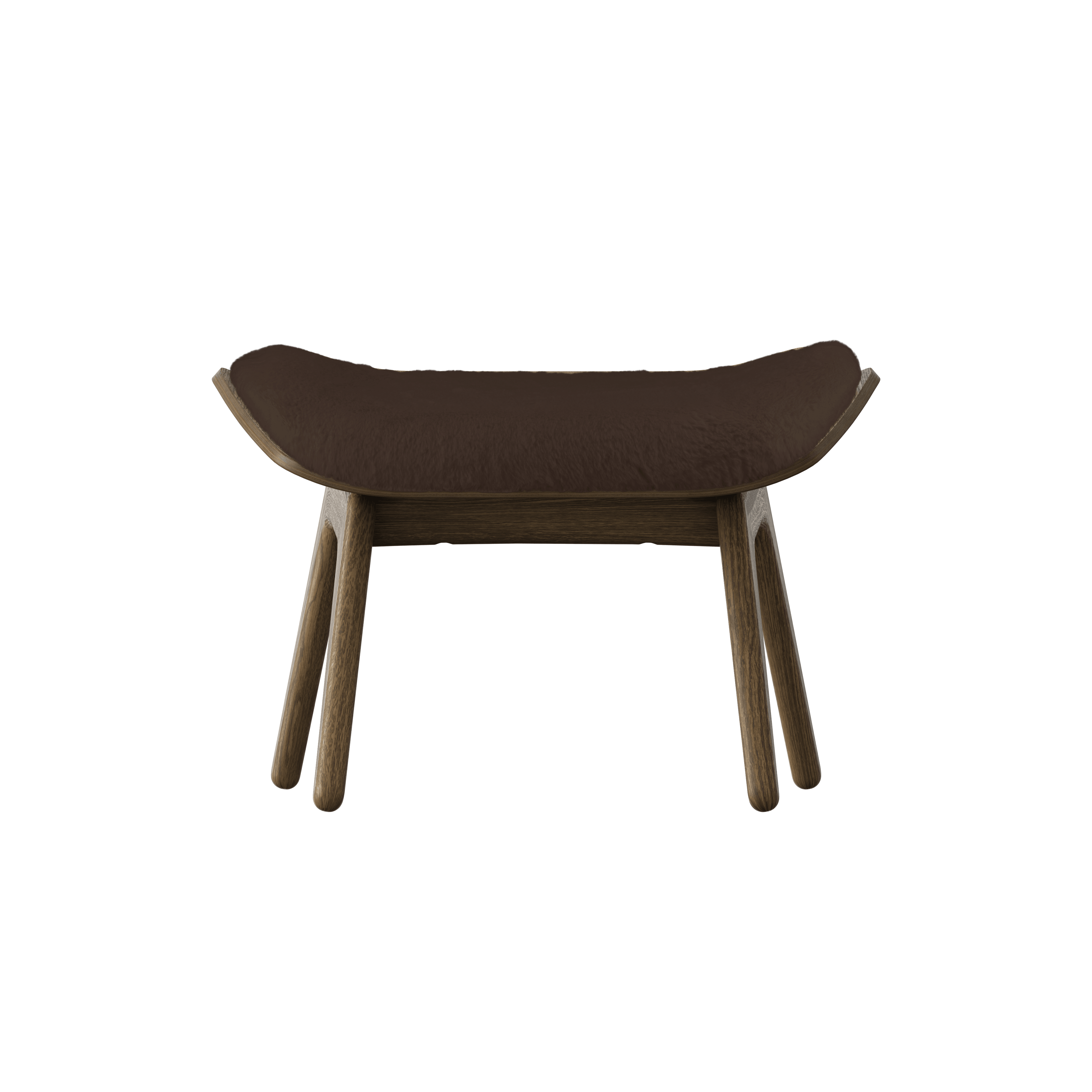 Podnóżek READER brązowy plusz z ciemnodębową podstawą UMAGE Eye on Design