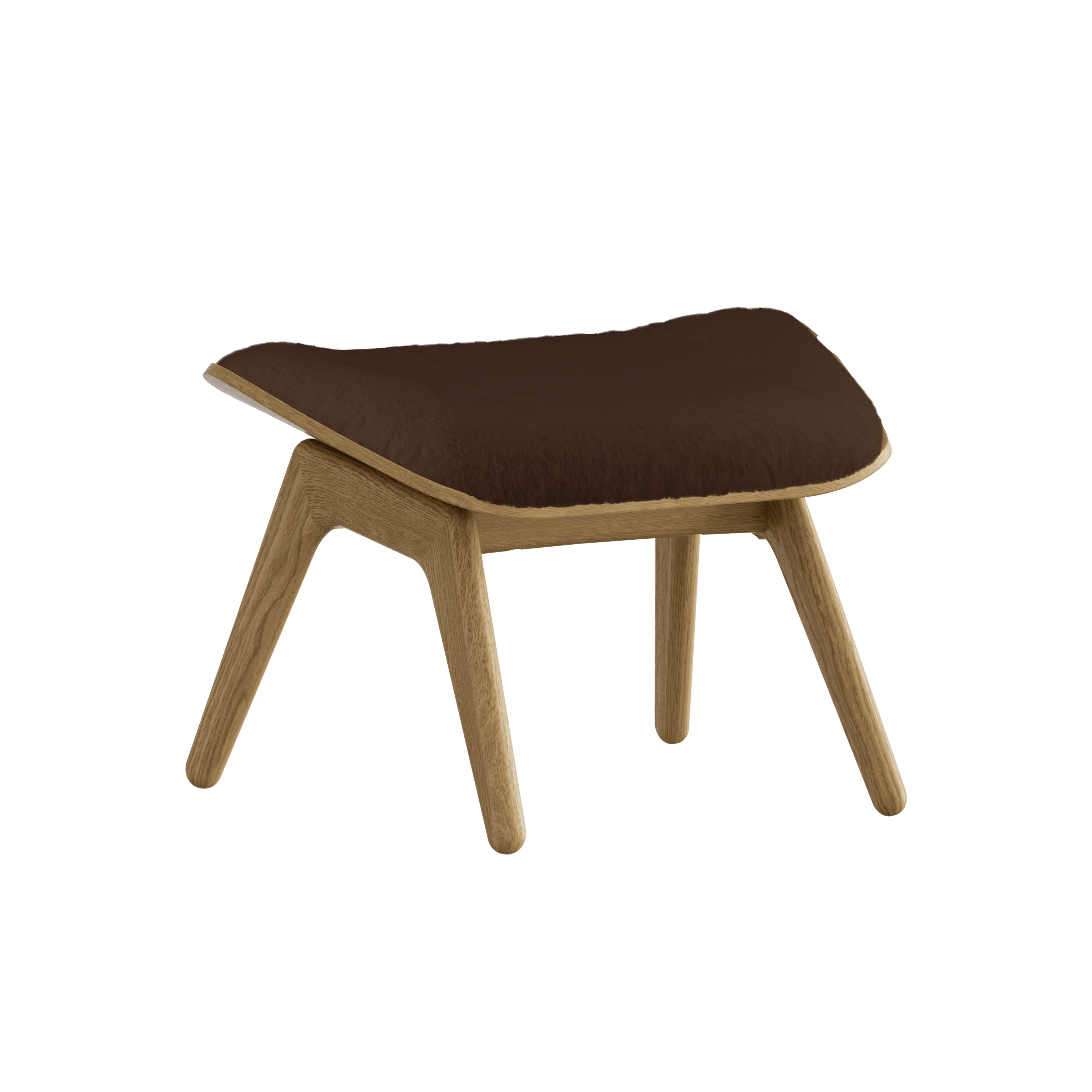 Podnóżek READER brązowy plusz z dębową podstawą UMAGE Eye on Design
