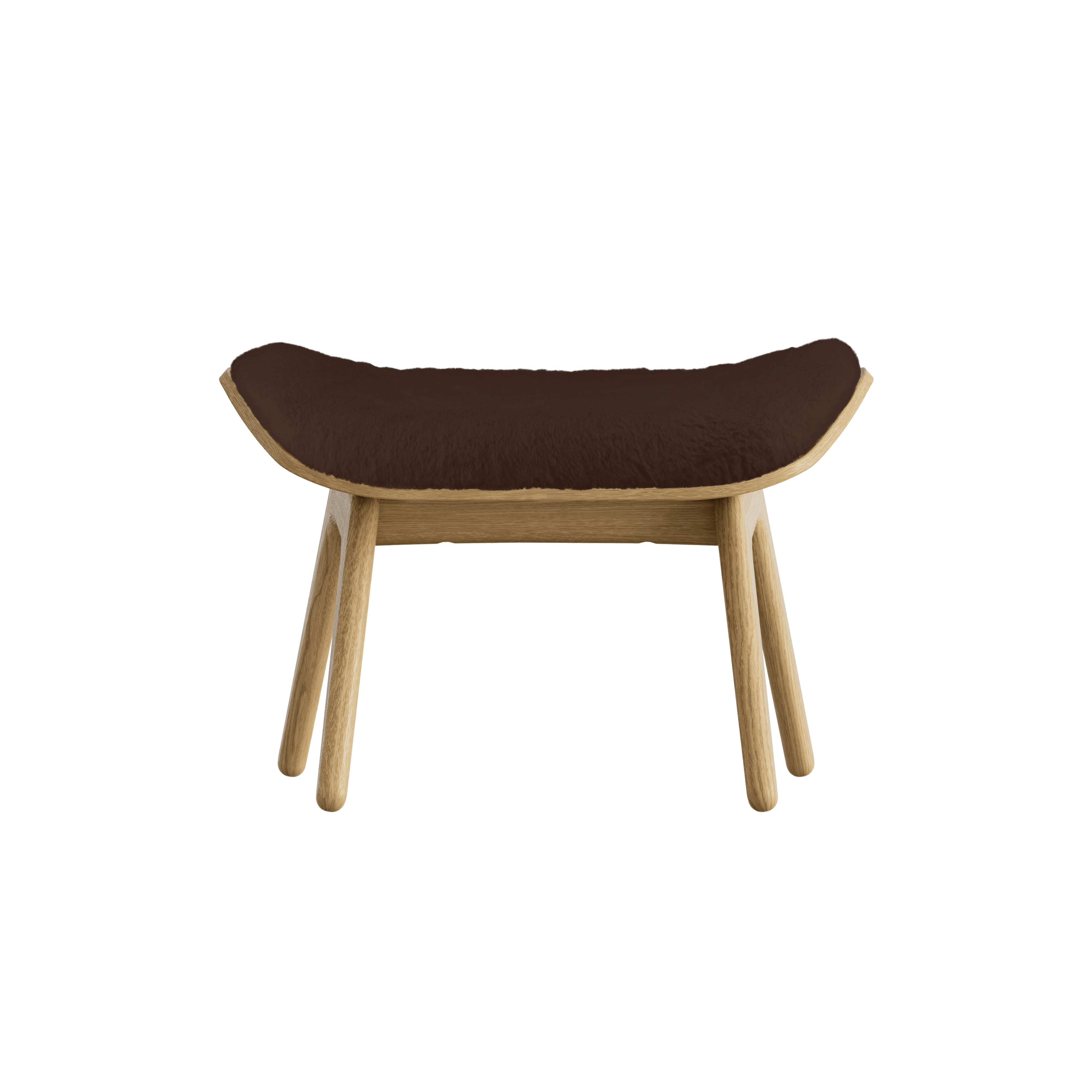 Podnóżek READER brązowy plusz z dębową podstawą UMAGE Eye on Design