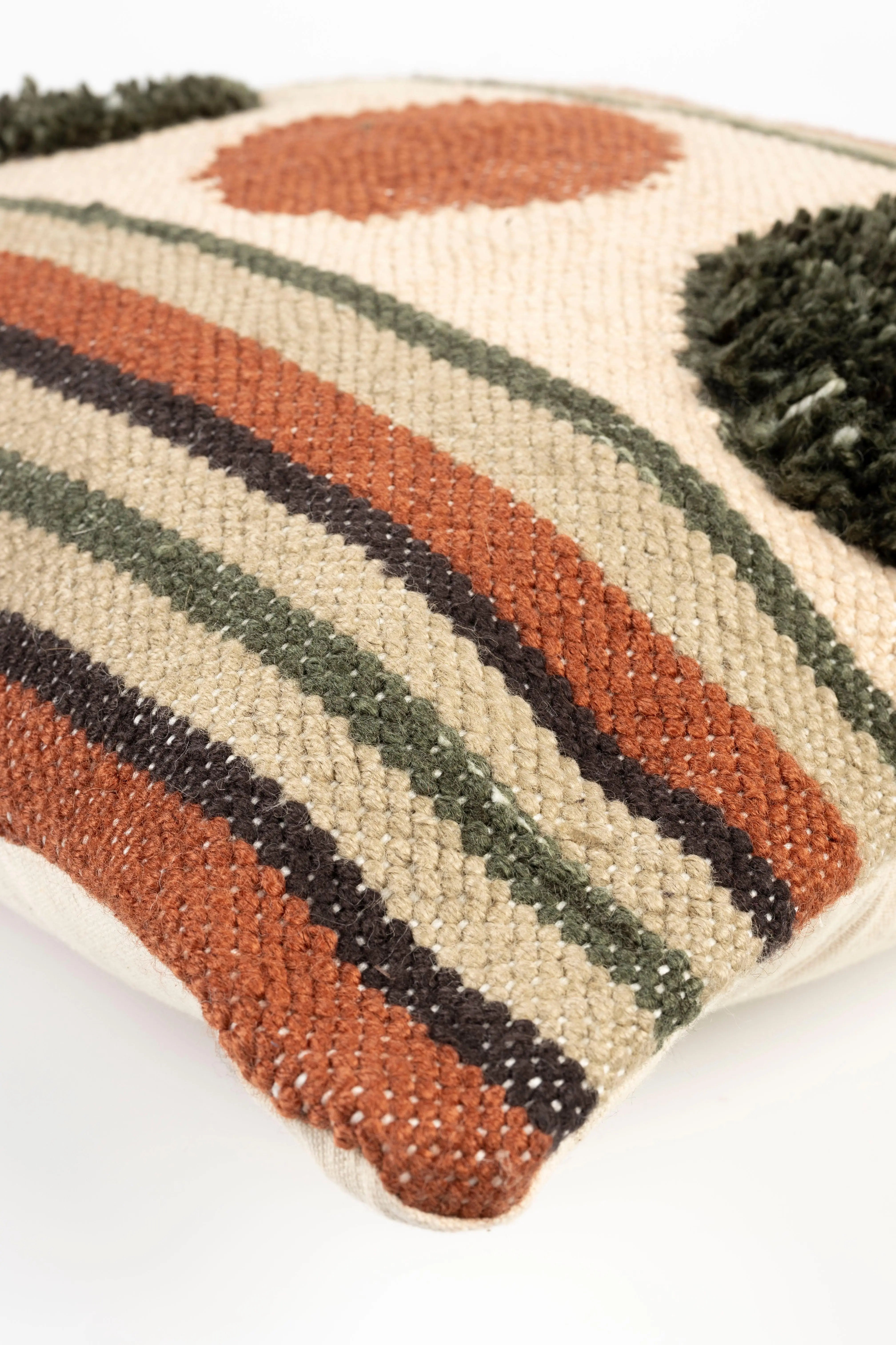 Poduszka HYDON STRIPE beżowy z czerwonym, marka Dutchbone