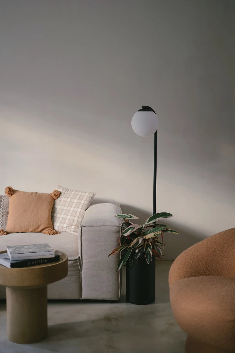 Stehlampe mit Tisch BOTANICA DECO XL schwarz