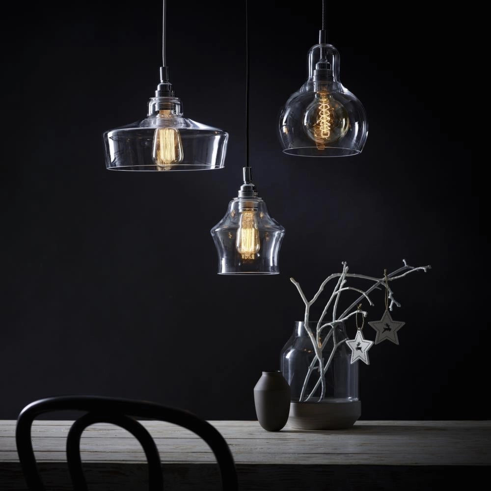 Hanglamp LONGIS I transparant met verchroomde fitting