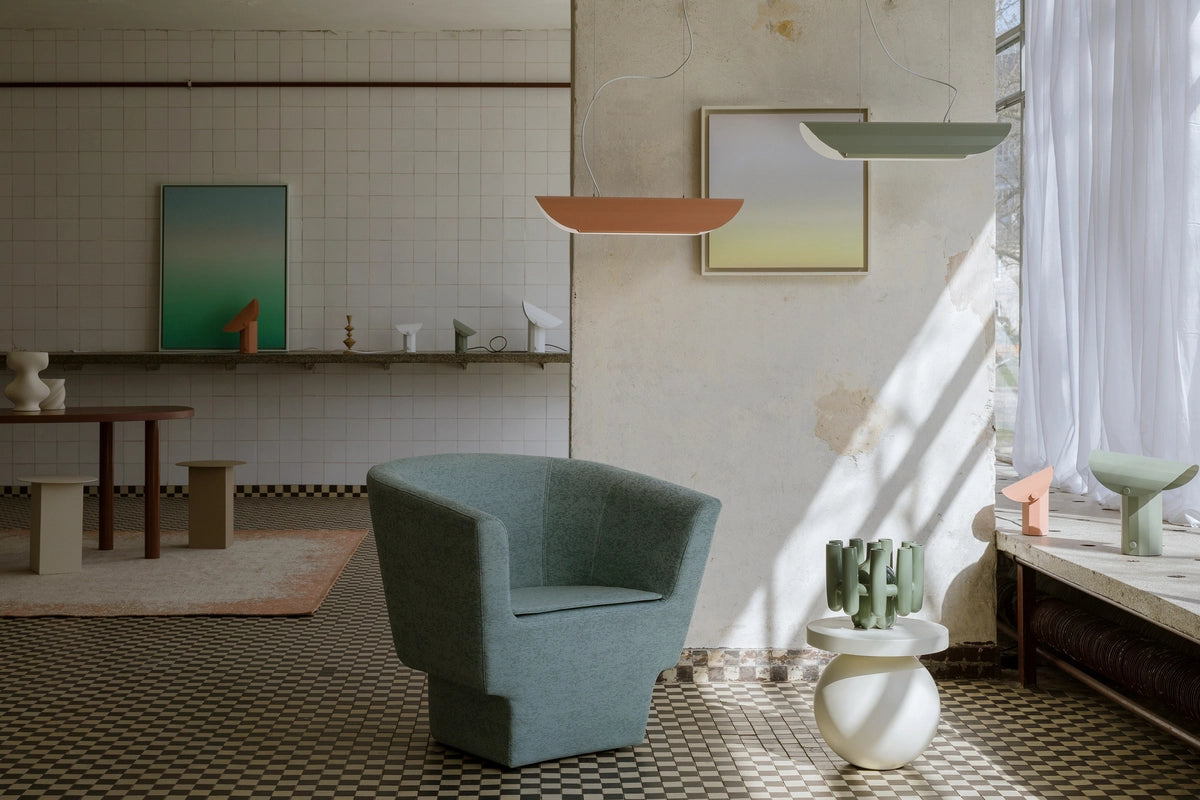 Lijnvormige hanglamp APOLIN gebroken roos