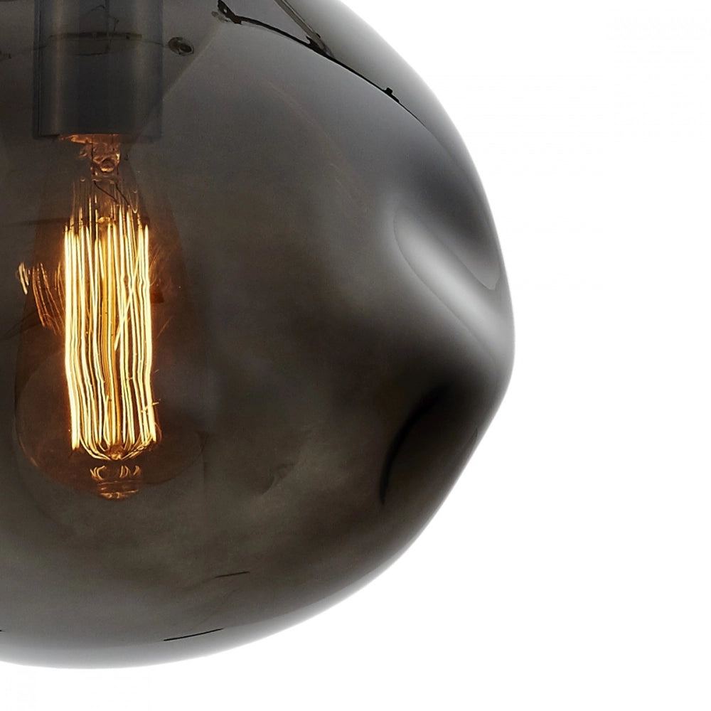 AVIA 3 three-point pendant lamp smoky black with black finish