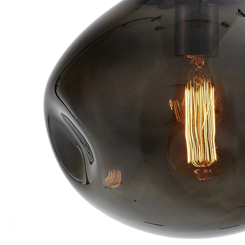 AVIA 3 three-point pendant lamp smoky black with black finish