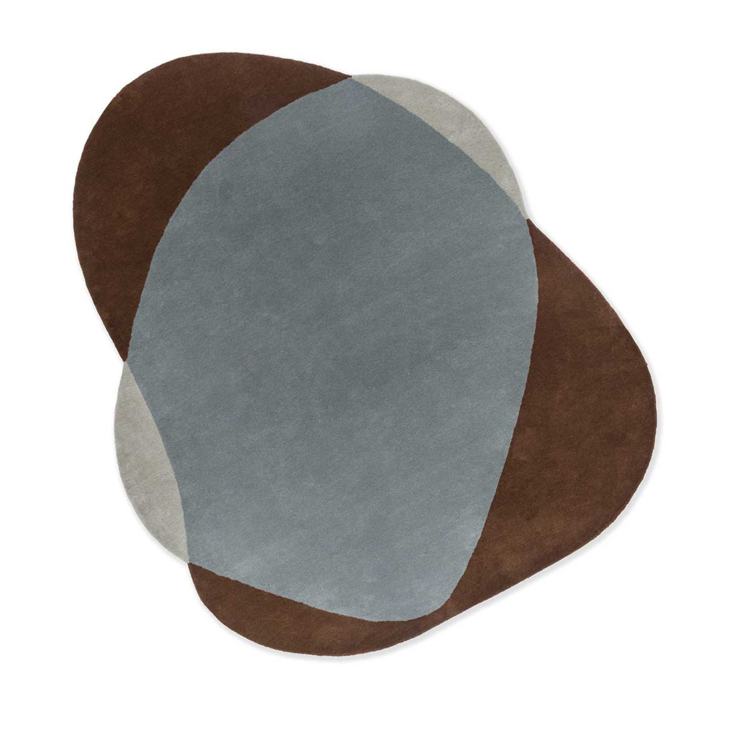 Oval rug ELEMENT CHAD brown with blue