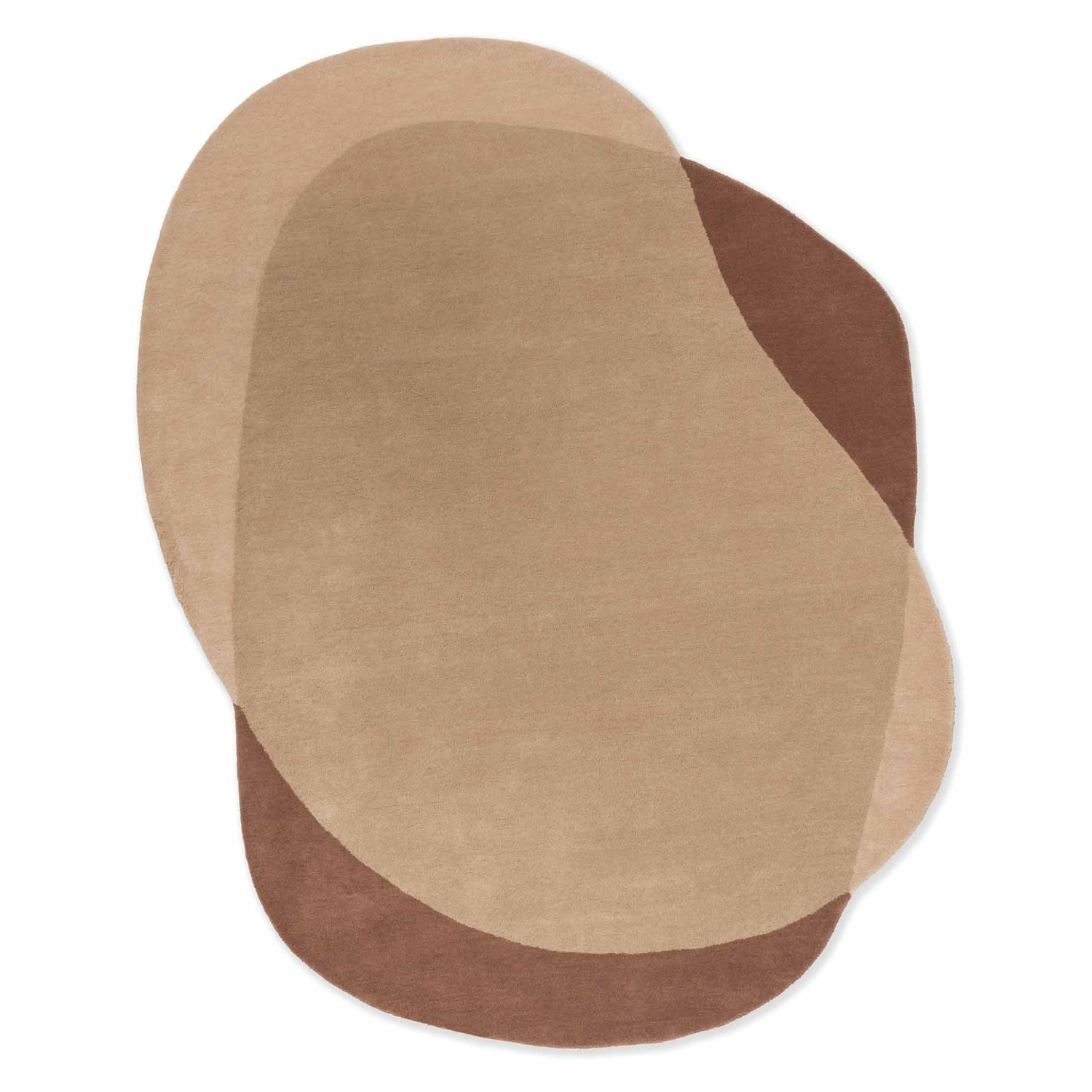 Ovale vloerkleed ELEMENT MOORE bruin met beige