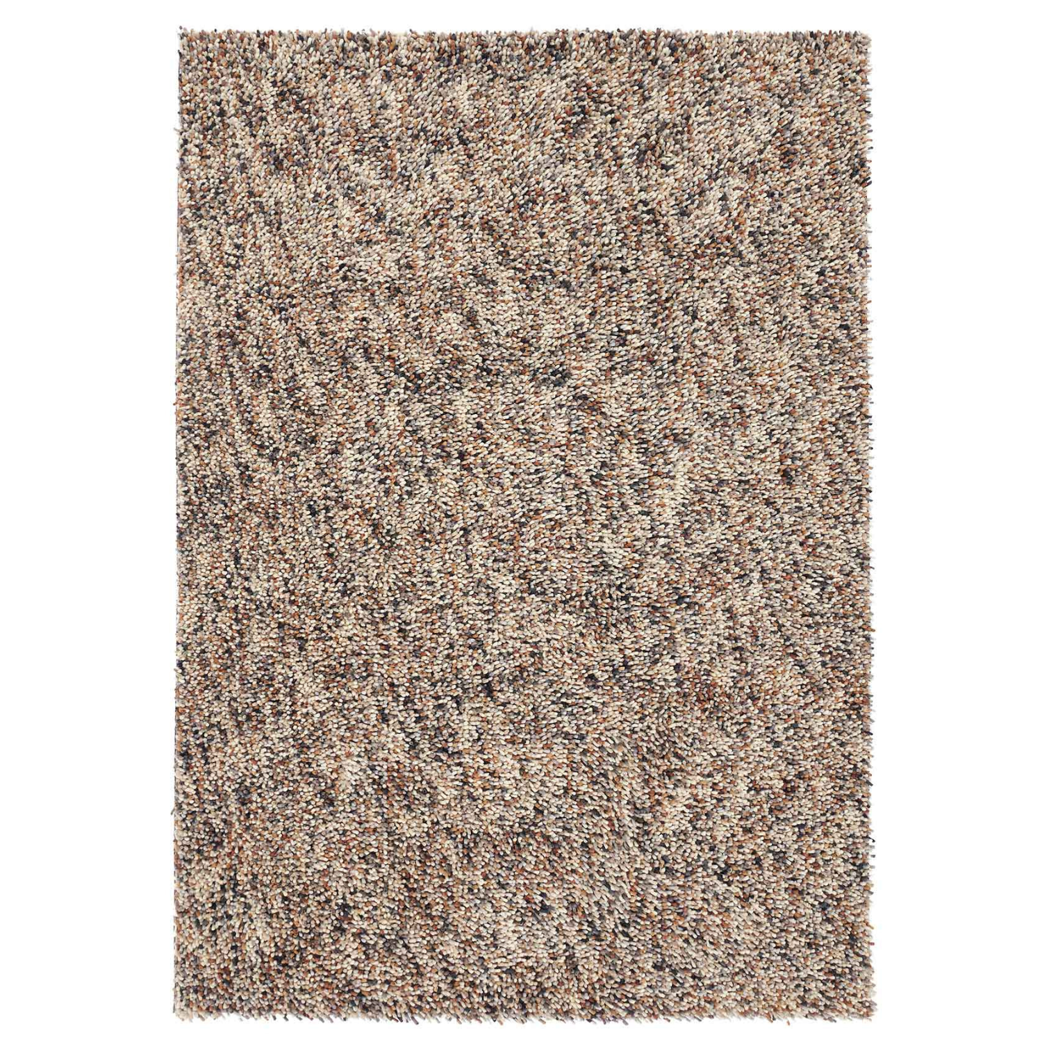 Beige-gray DOTS rug with long pile
