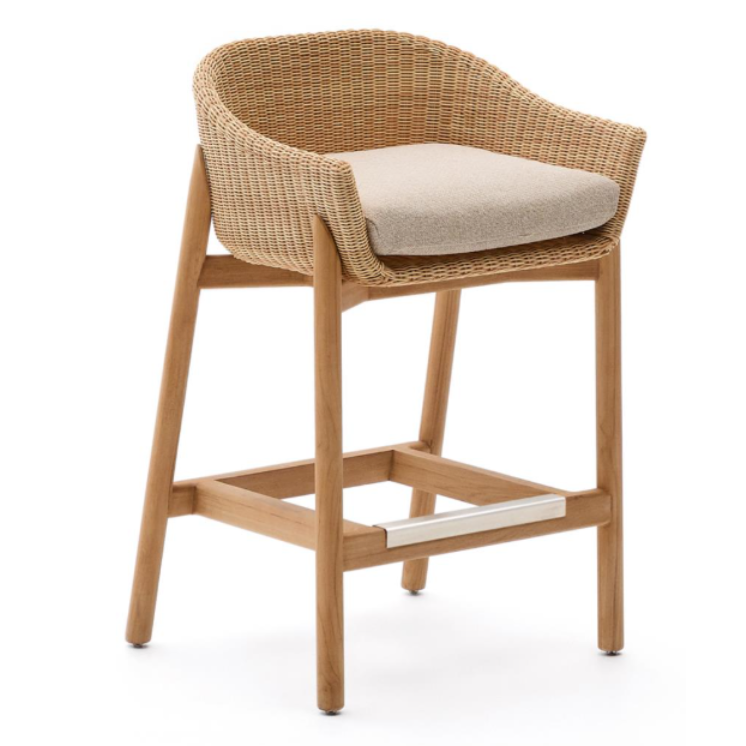 Buitenkruk GALEA van teakhout met rieten zitting