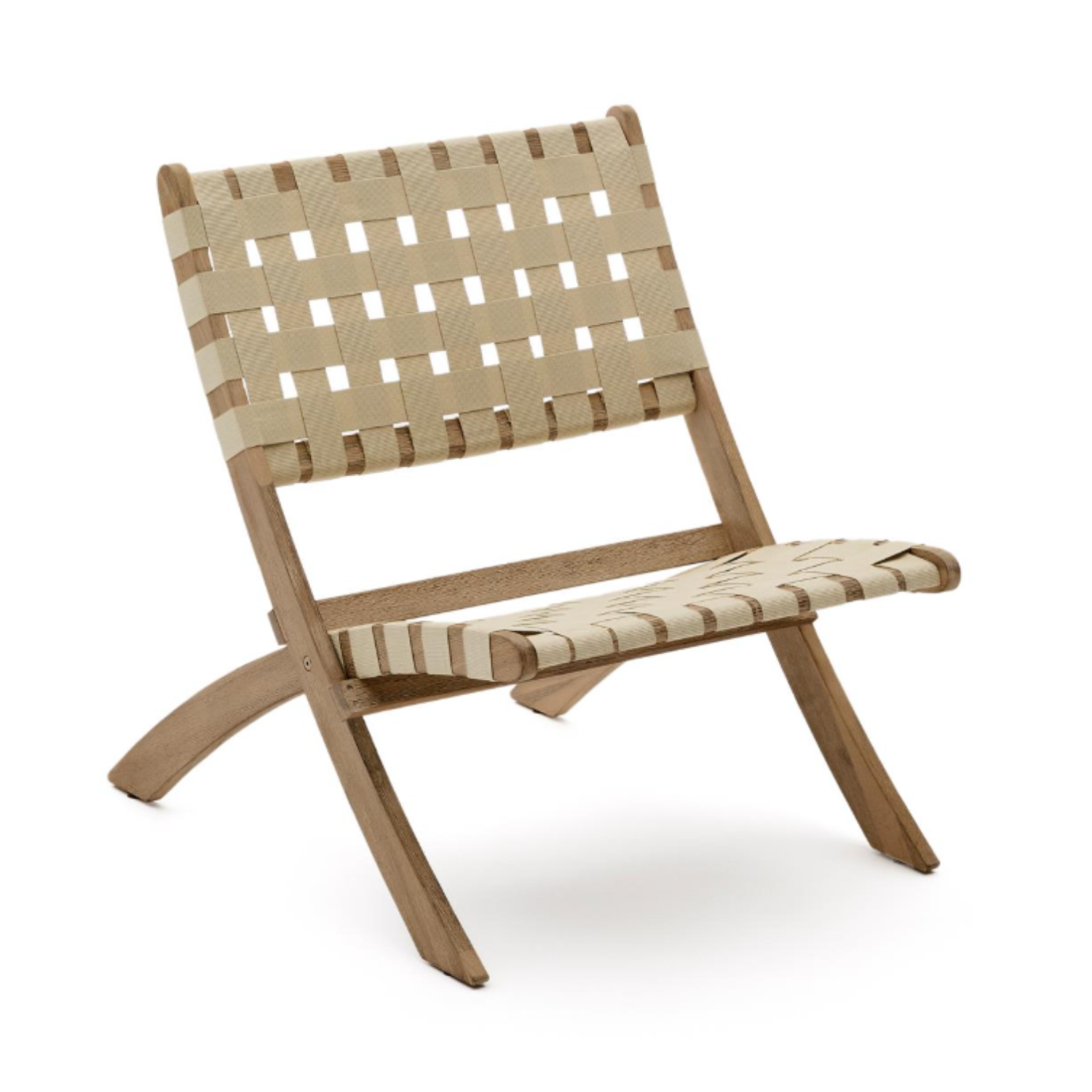 Klappstuhl von Chabeli Schönes Akacja -Holz mit cremigem Finish