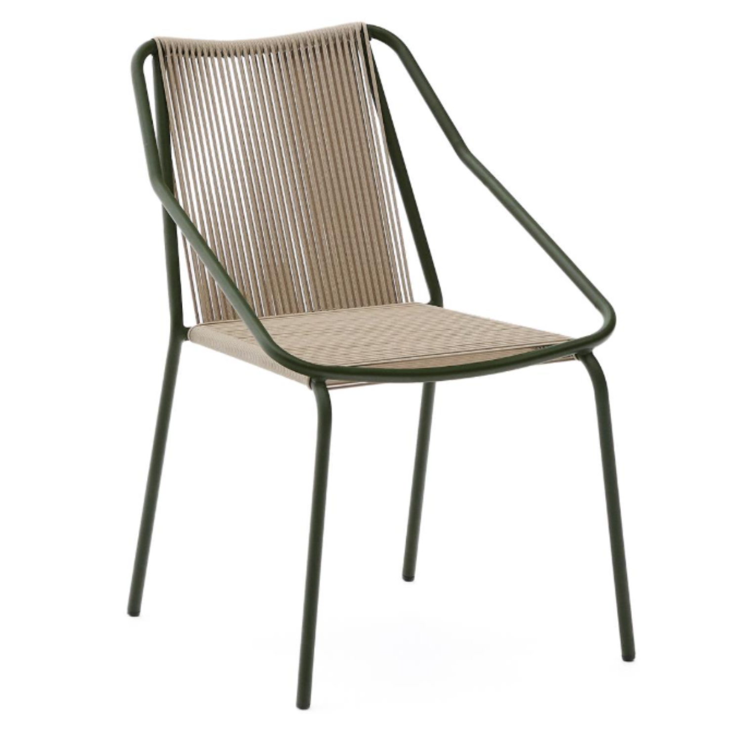 Zivia écru äußerer Stuhl mit einer Stahlbasis