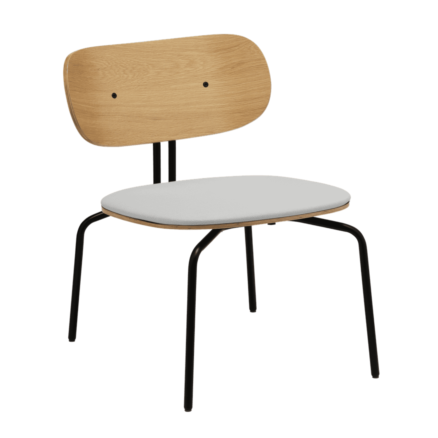 Curious Baby Blue armchair with a black base