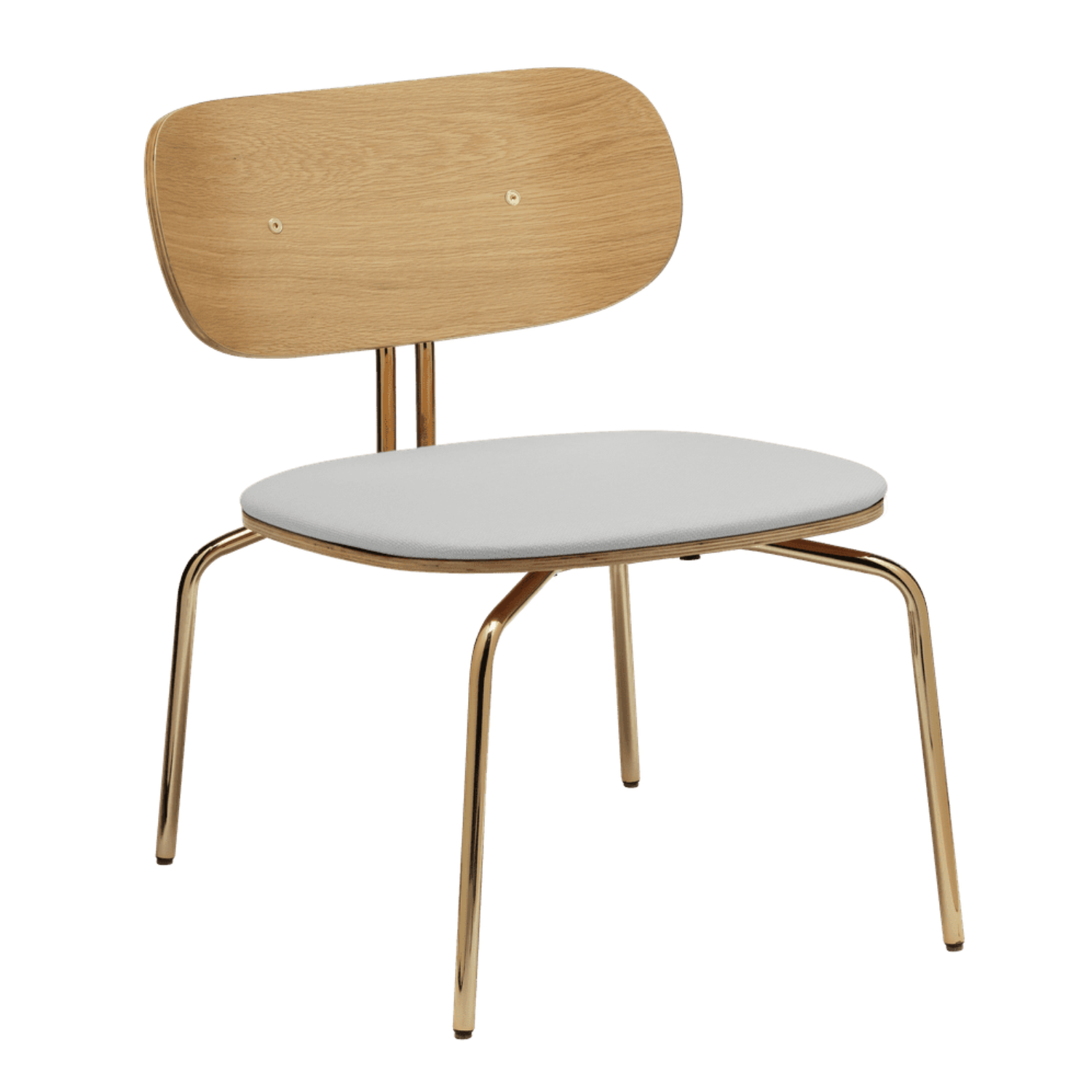 Curious Baby Blue armchair with a golden base