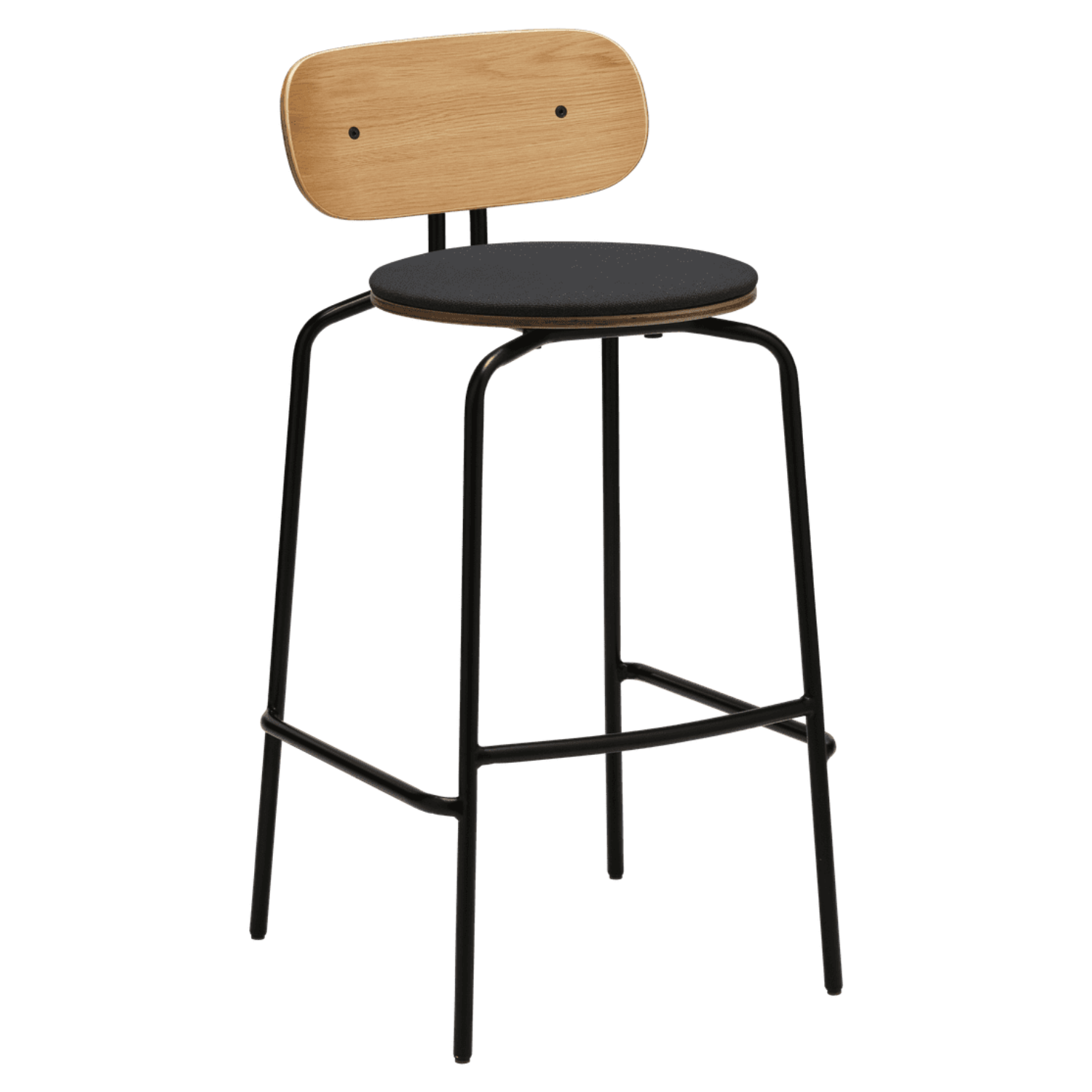 Anthracite Curious Hocker with a black base