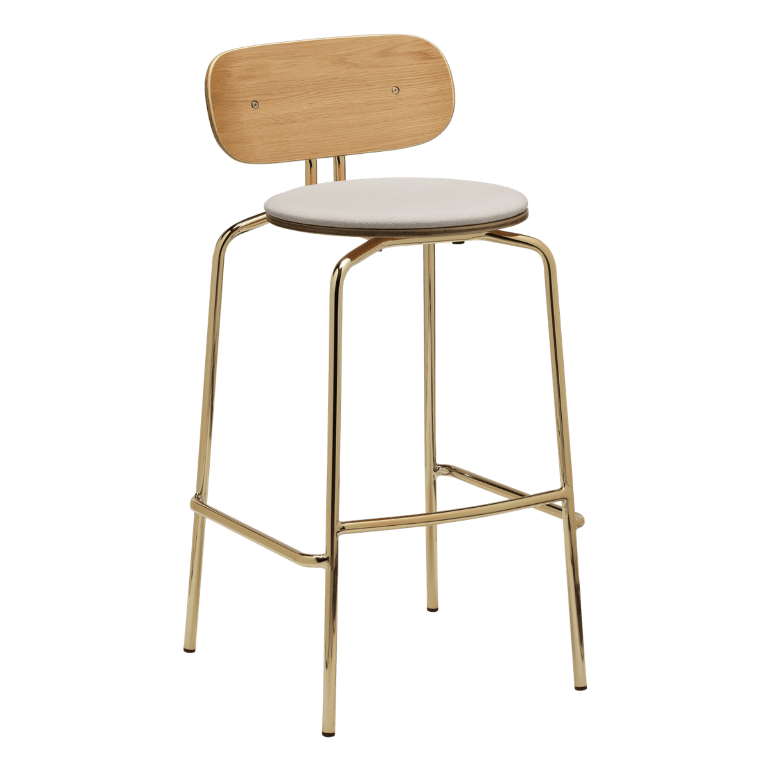 Hocker CURIOUS beige met gouden basis