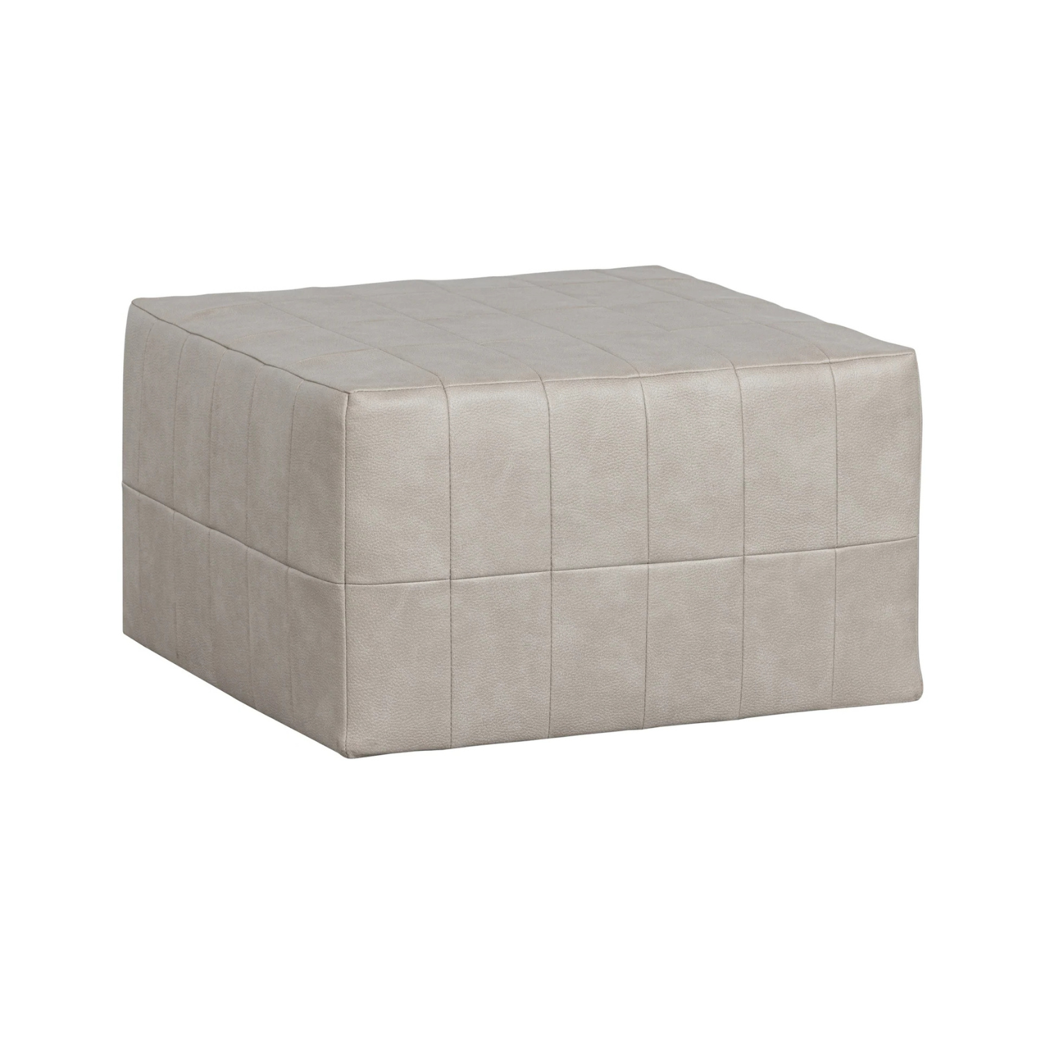 Puf PATCHWORK grijsbeige ecologisch leer