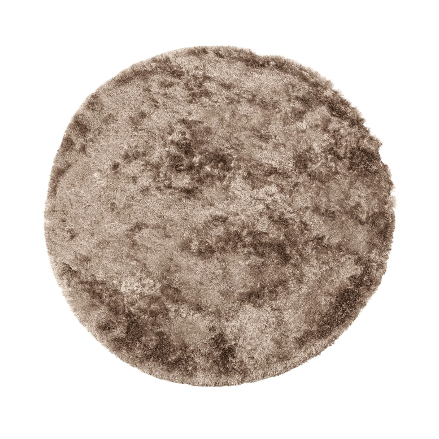 Ronde tapijt PRALINE beige met lange haren