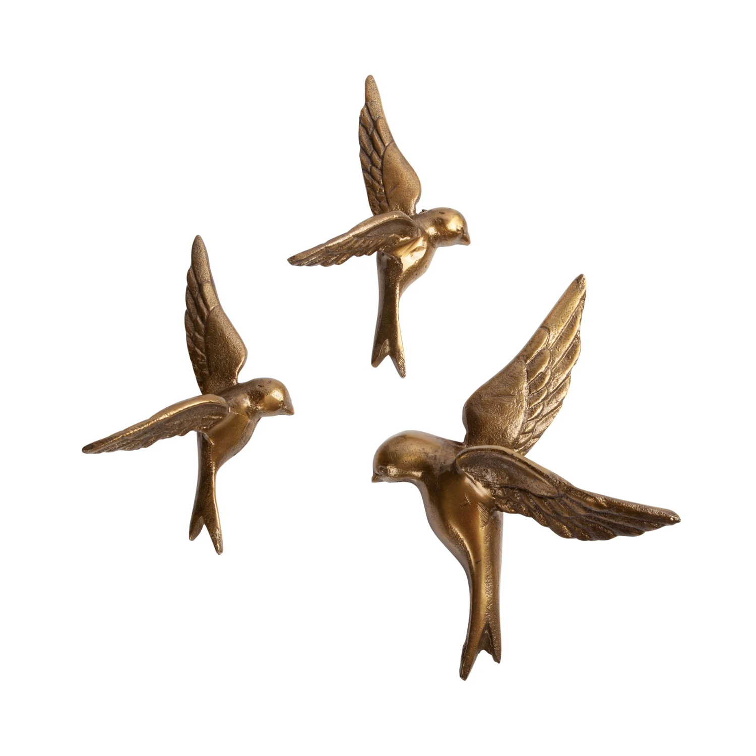 Wanddecoratie AVALER TOO BIRDS antiek messing