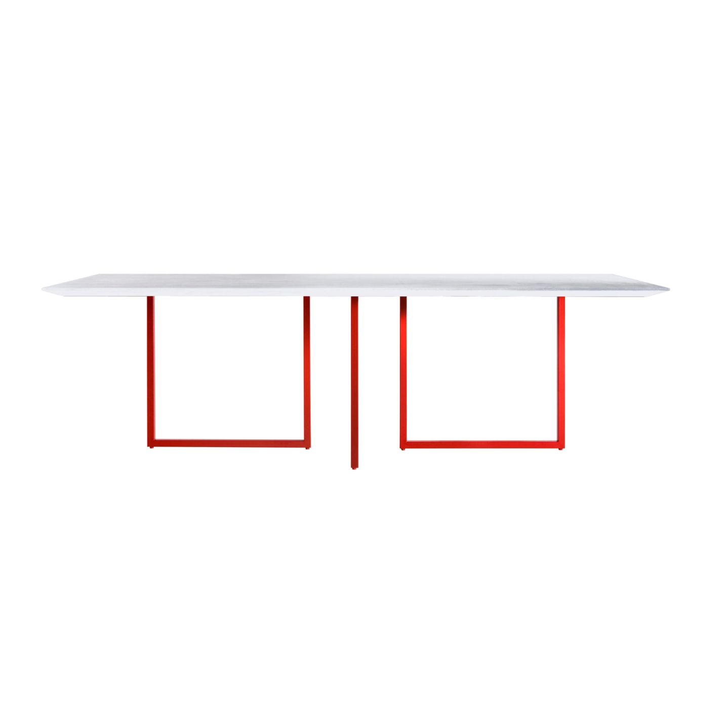 Gazelle Table white top with a red base