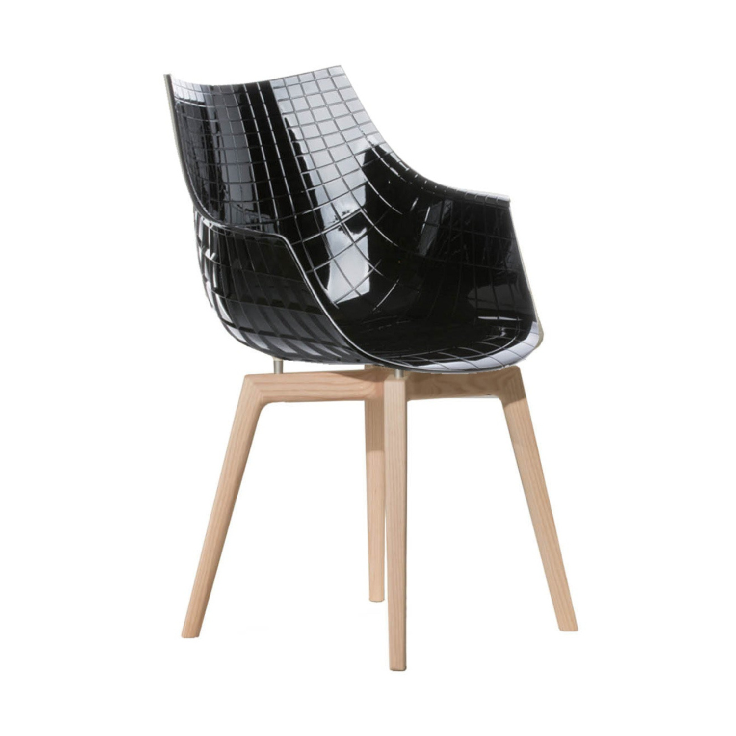 Schwarzer Meridiana -Stuhl mit Aschebasis