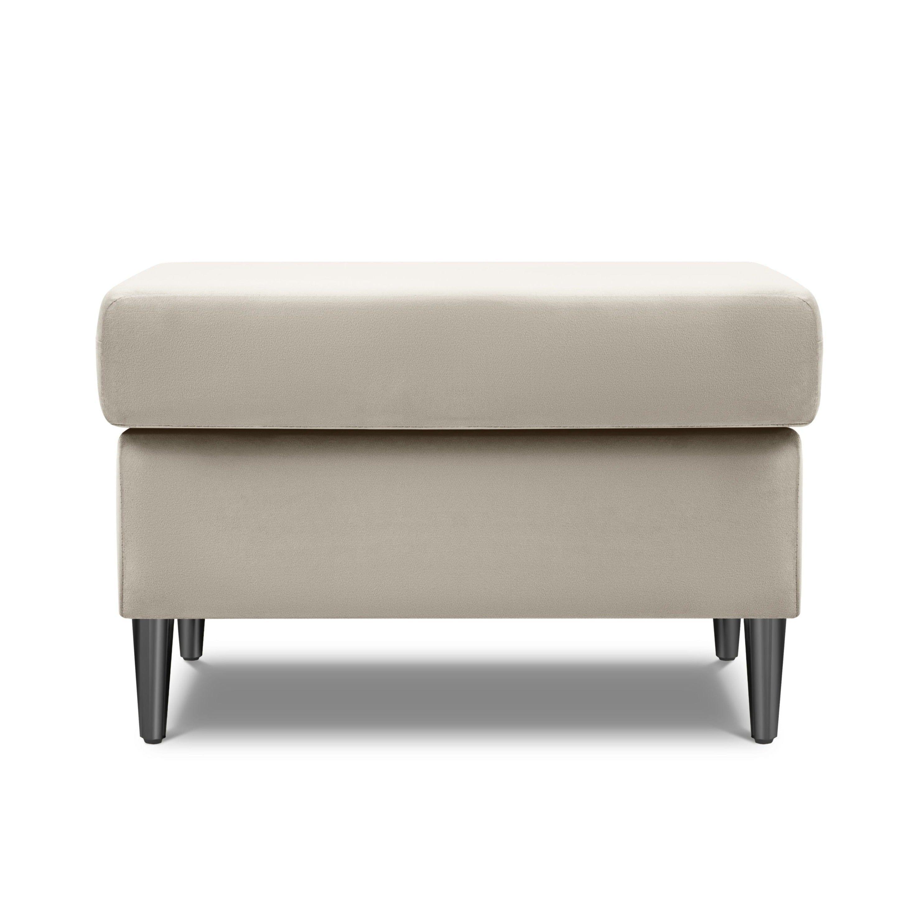 Puf aksamitny KYOTO beżowy z czarną podstawą Cosmopolitan Design Eye on Design