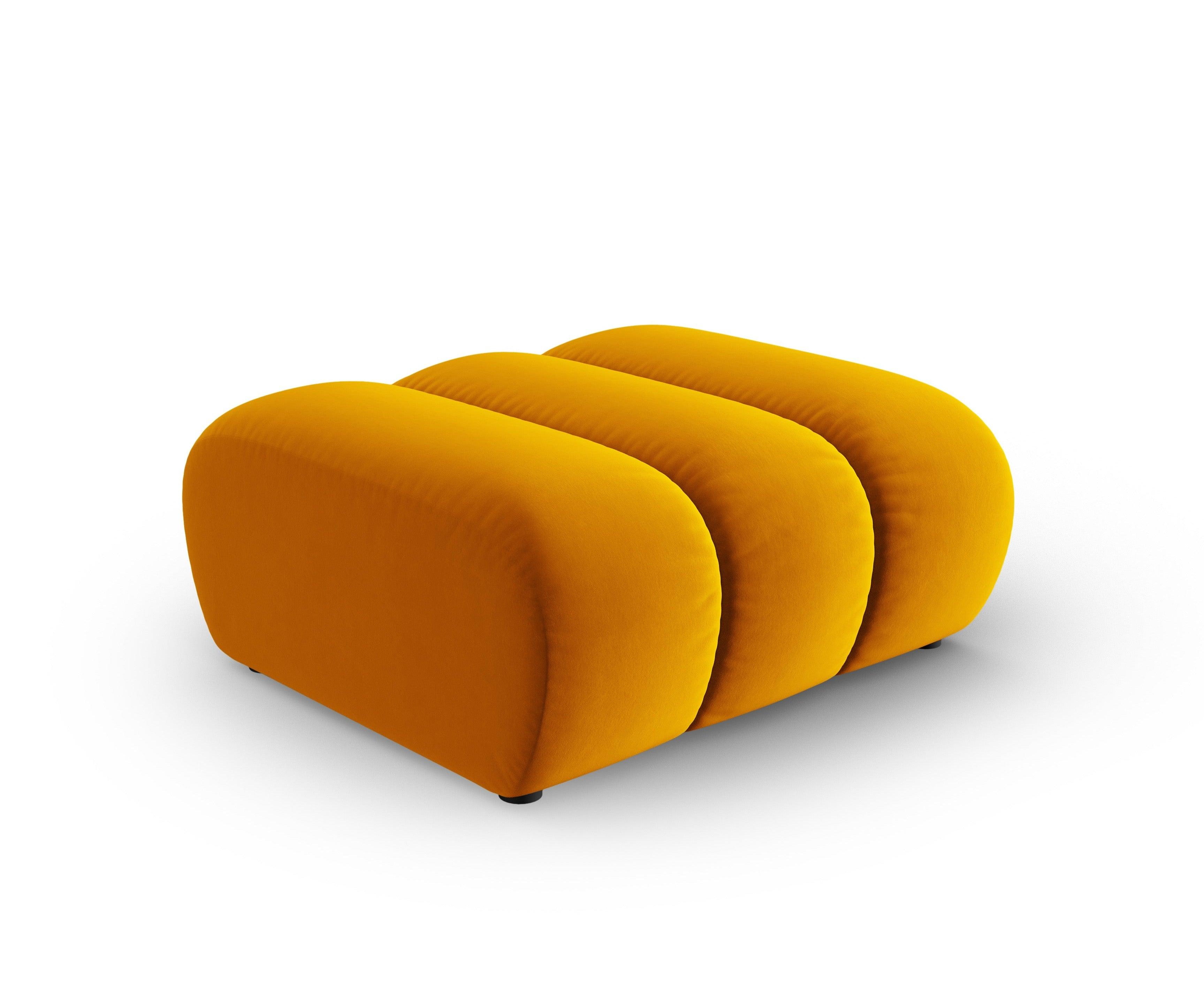 Puf aksamitny SKYLER musztardowy Interieurs 86 Eye on Design