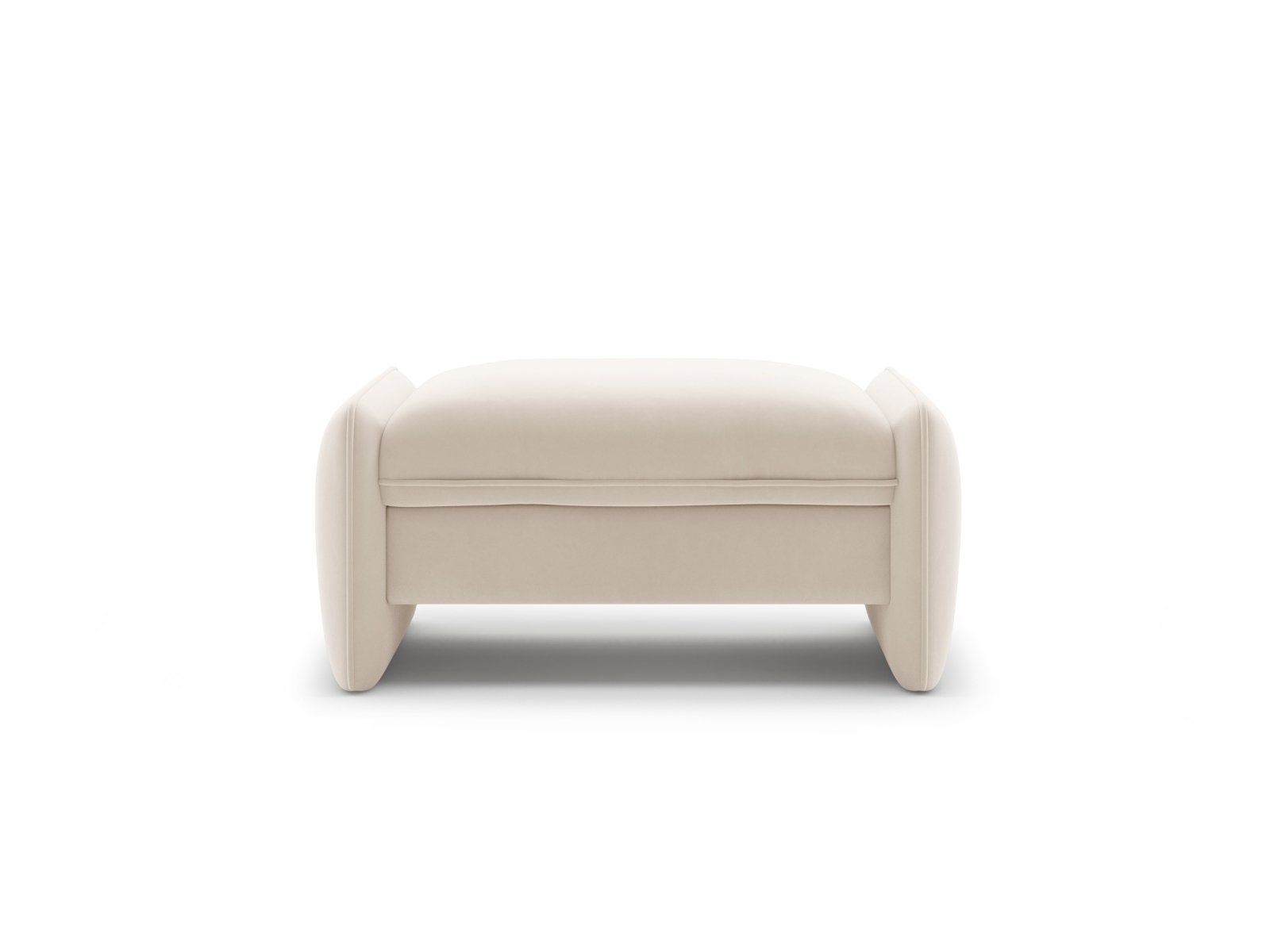 Puf van fluweel GEORGIA ivoor