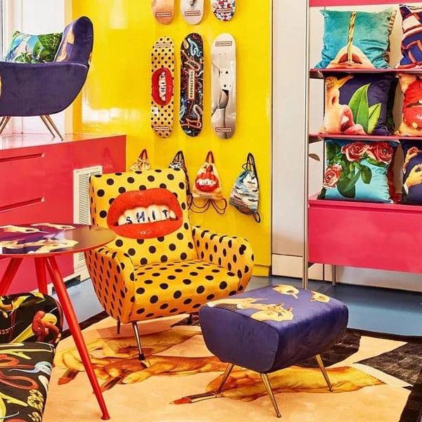 Puf LIPSTICKS niebieski Seletti Eye on Design