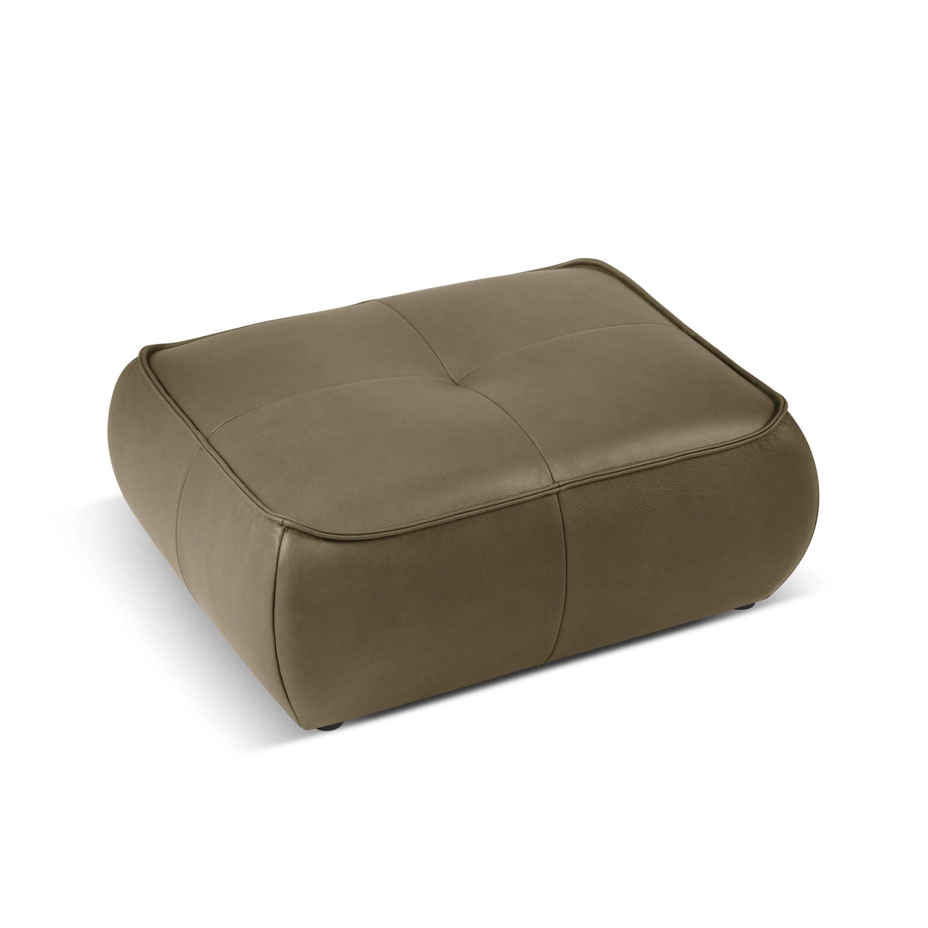 Puf skórzany LILY oliwkowy Maison Heritage Eye on Design